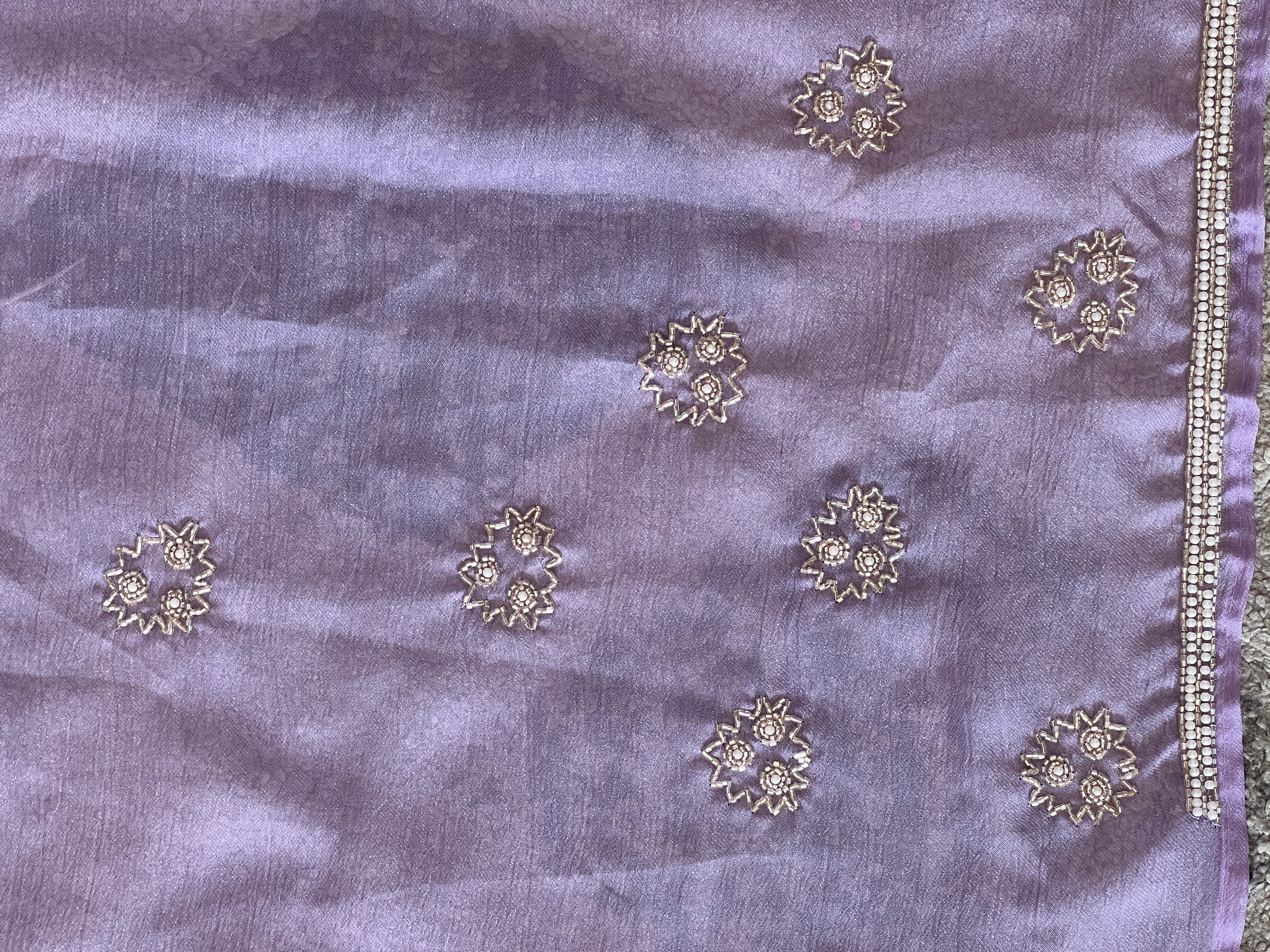Hand Work Detailed Shimmer Georgette Saree | SBP659