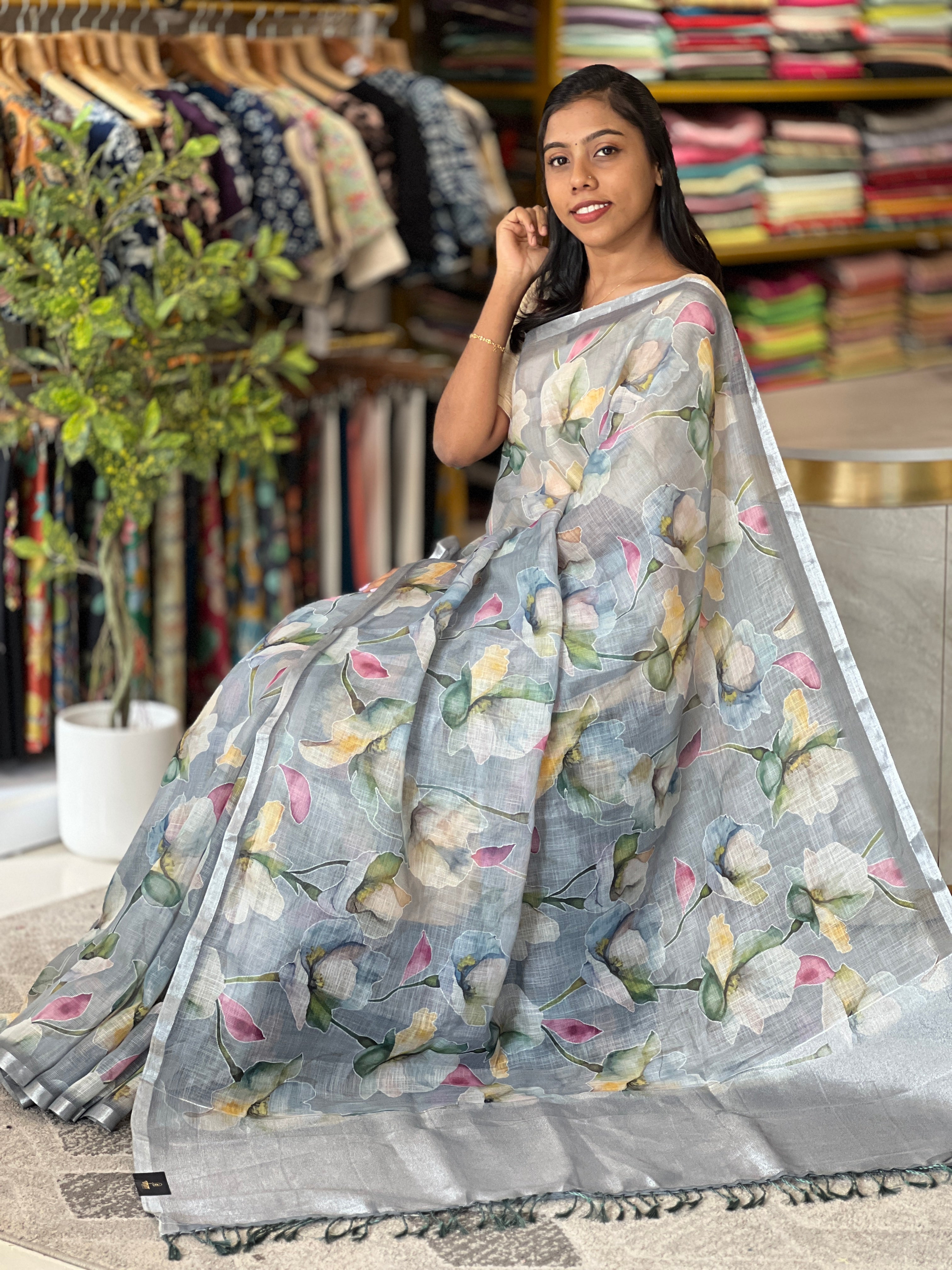Floral Embroidery Detailed Kota Saree  | SSN144