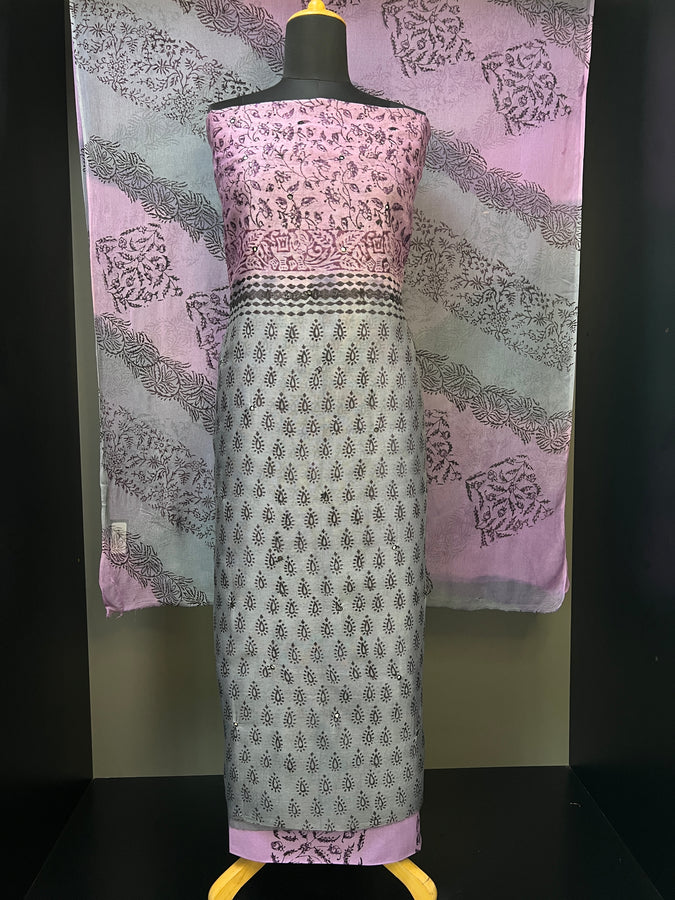 Block Print With Mirror Detailed Kota Salwar Set | SF1103