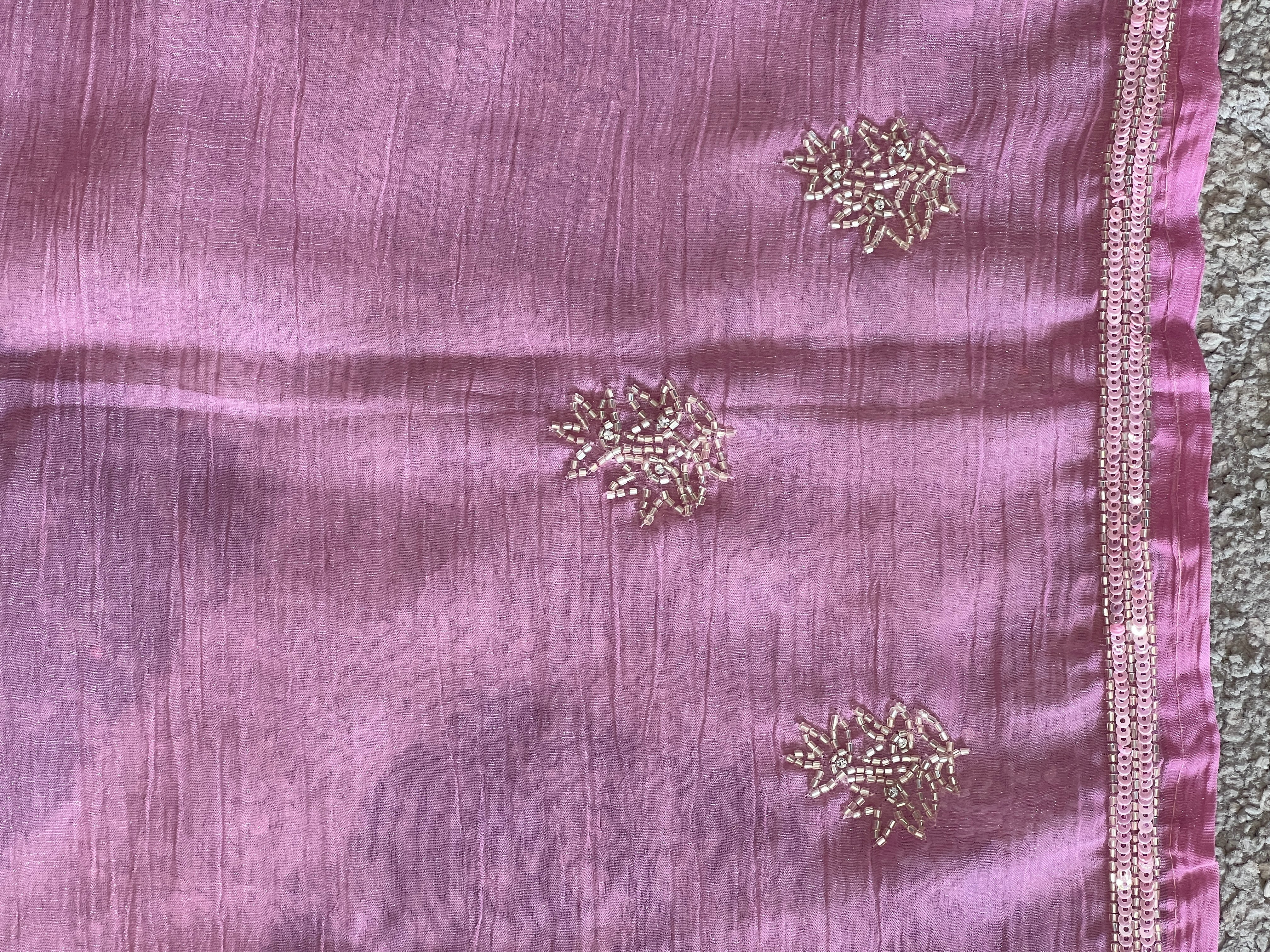 Embroidered Crushed Shimmer Organza Saree  | SBP679