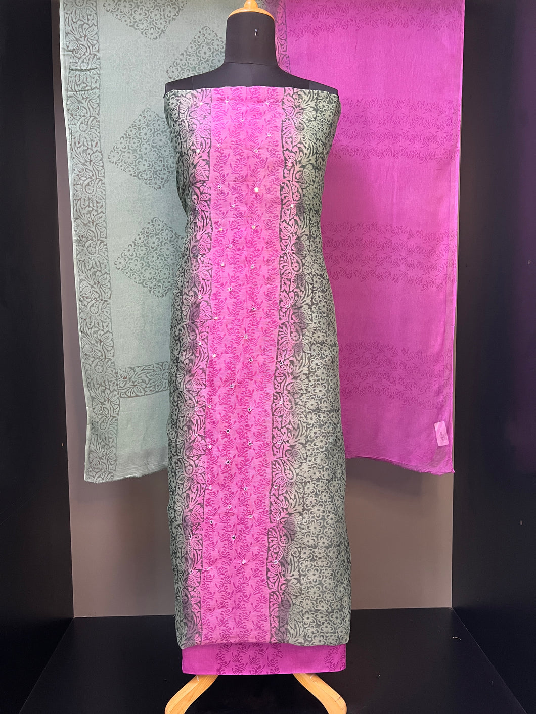 Block Print With Mirror Detailed Kota Salwar Set | SF1106