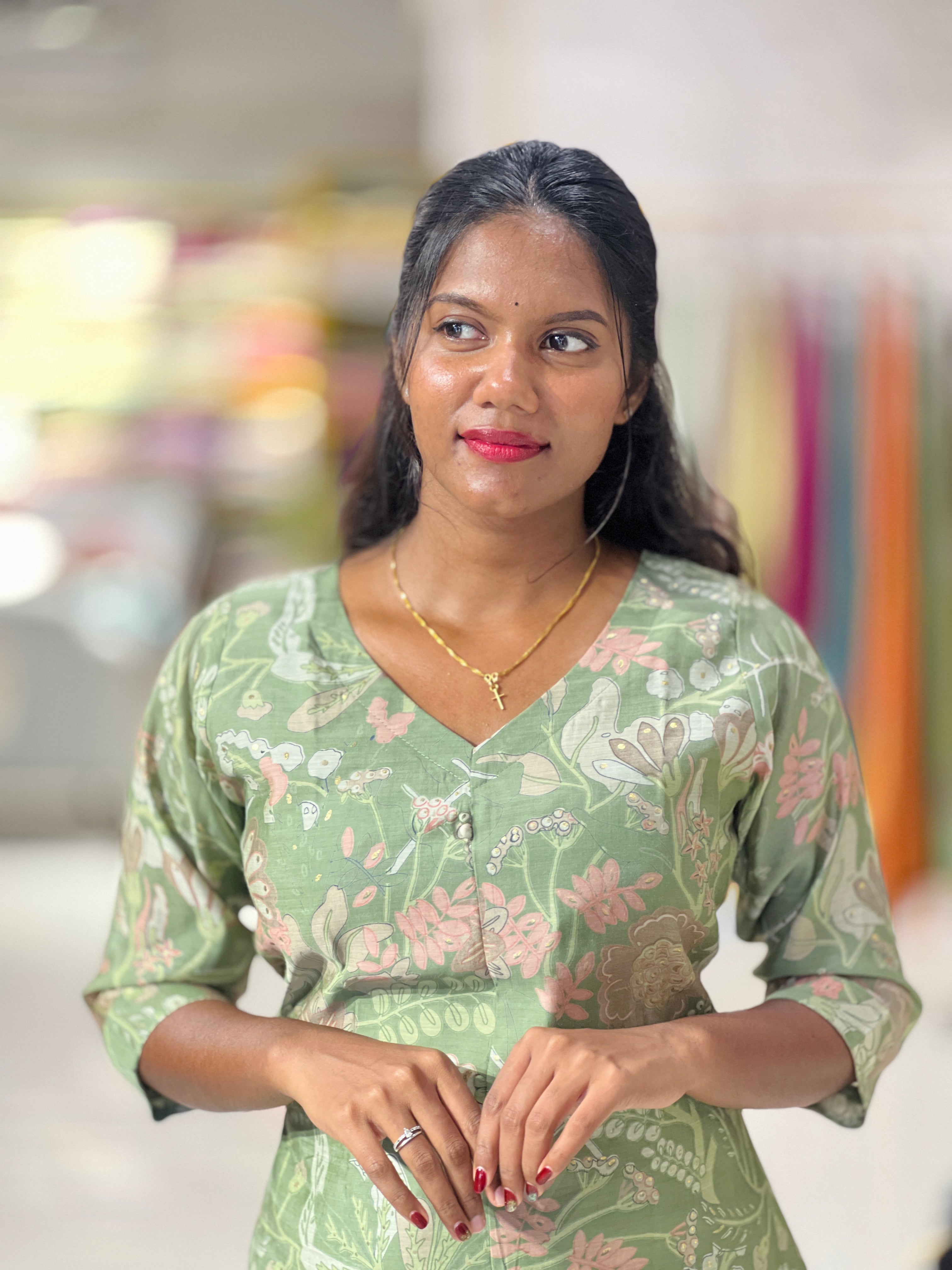 Digital Printed Mul Chanderi Kurta | MSN267