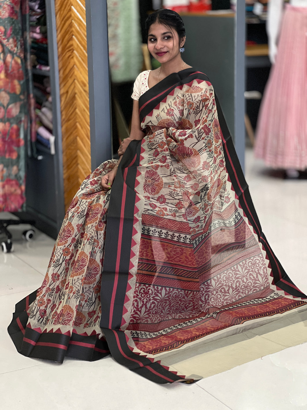 Printed Supernet Kota Saree | SUM134