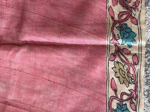Pen Kalamkari Detailed Pure Tussar Saree | SBS1262