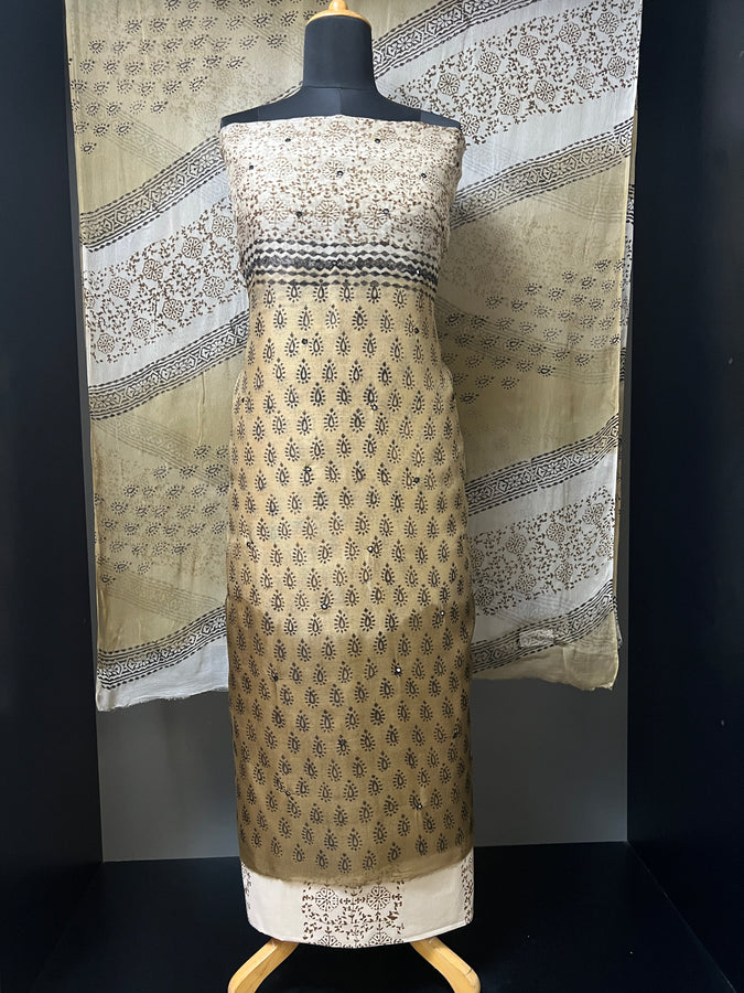 Block Print With Mirror Detailed Kota Salwar Set | SF1114