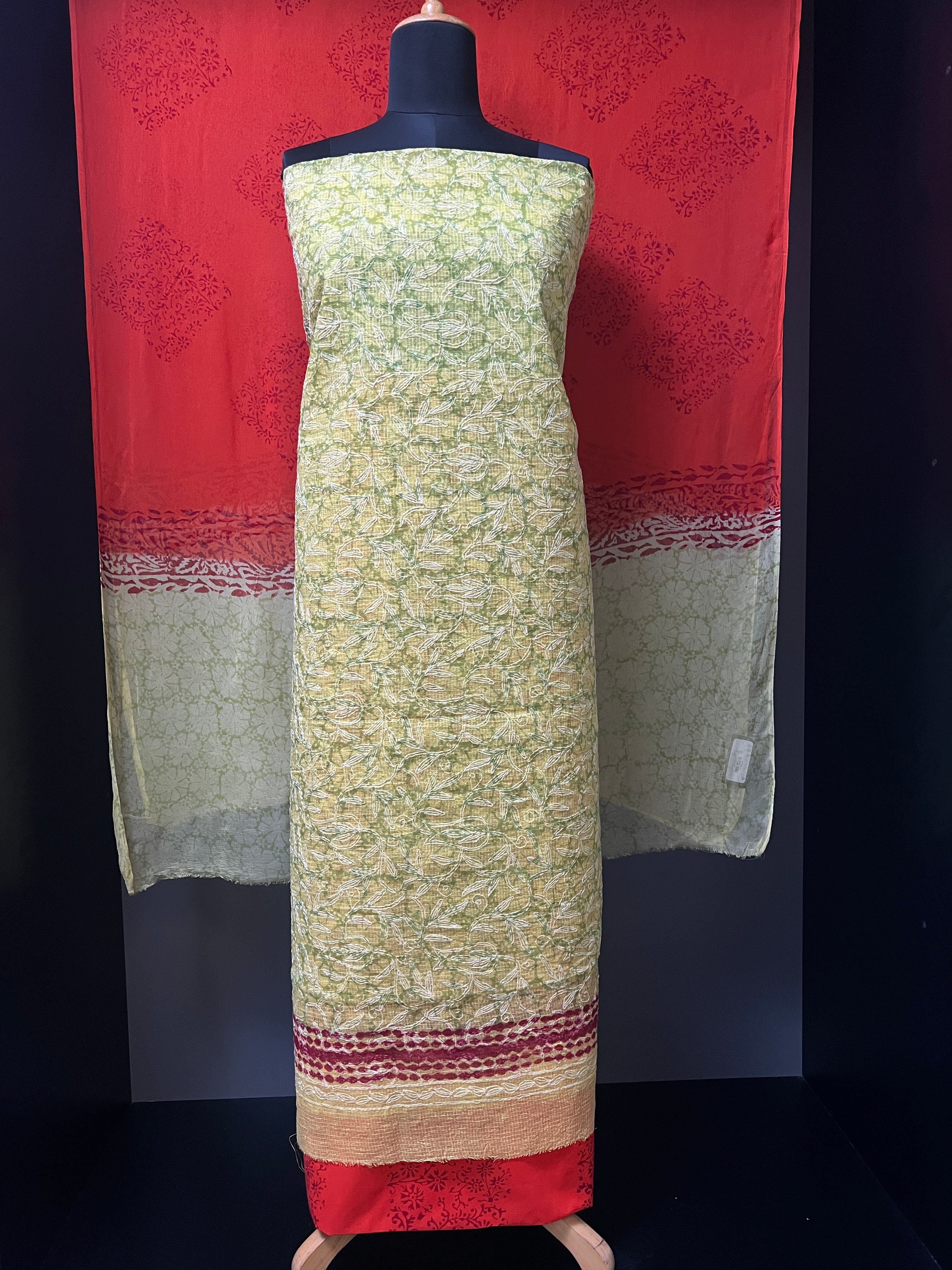 Tepchi Embroidery With Block Print Detailed Kota Salwar Set | SF1067