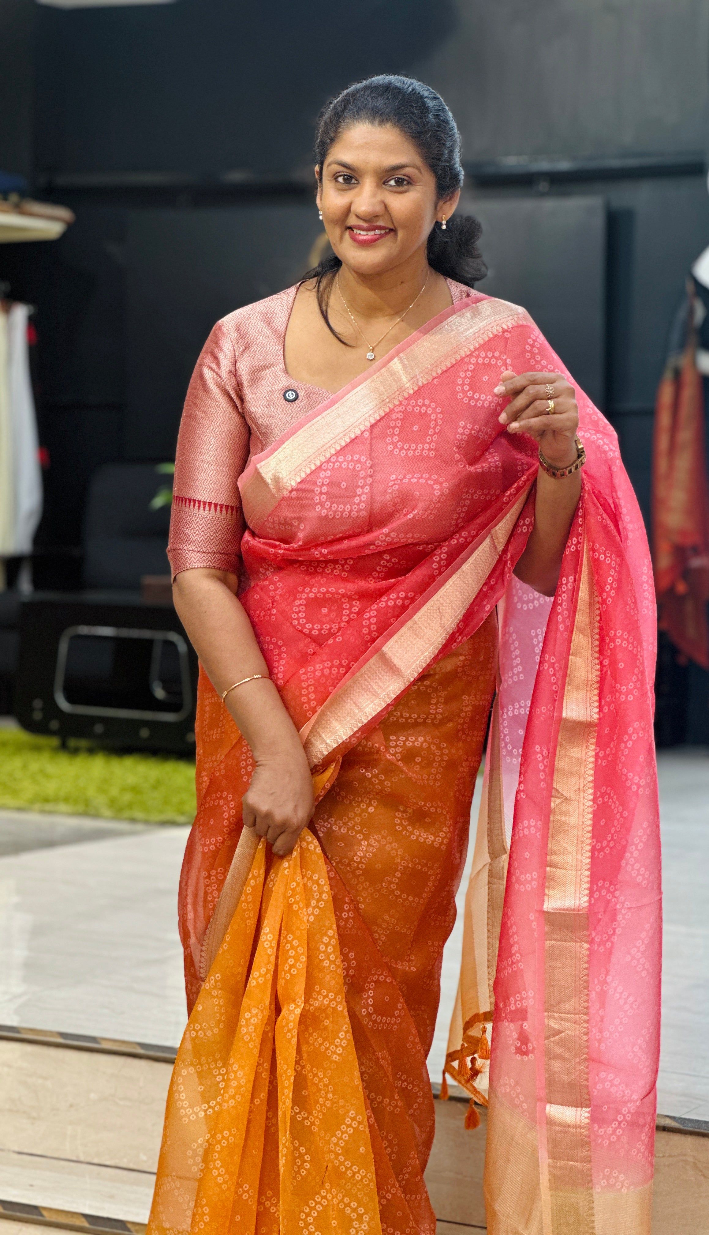 Banarasi Bordered Silk Organza Saree | MB133