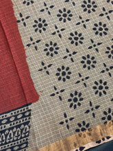 Block Printed Check Kota Saree | VFC461