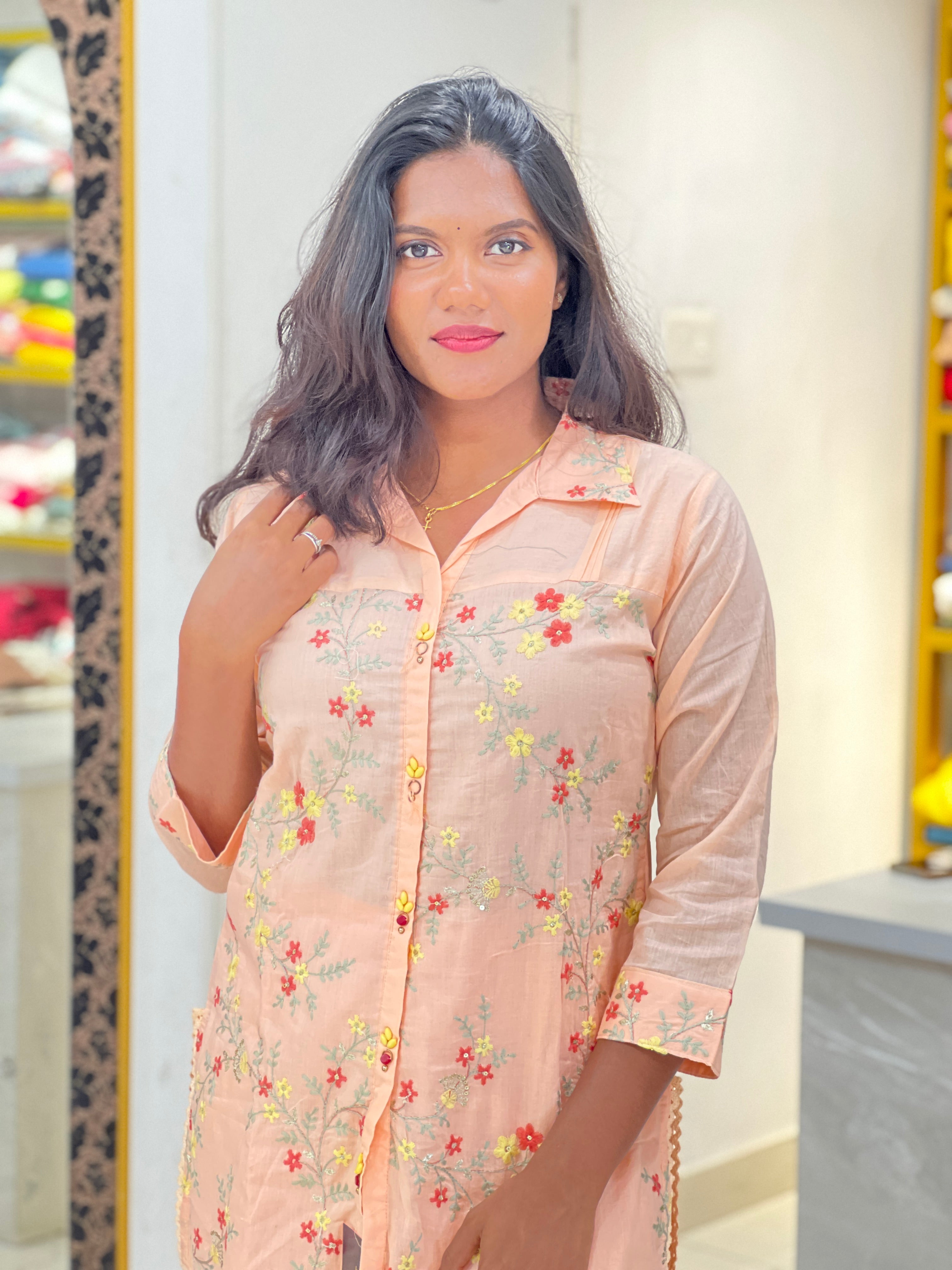 Embroidered Cotton Cord Set | PGI116