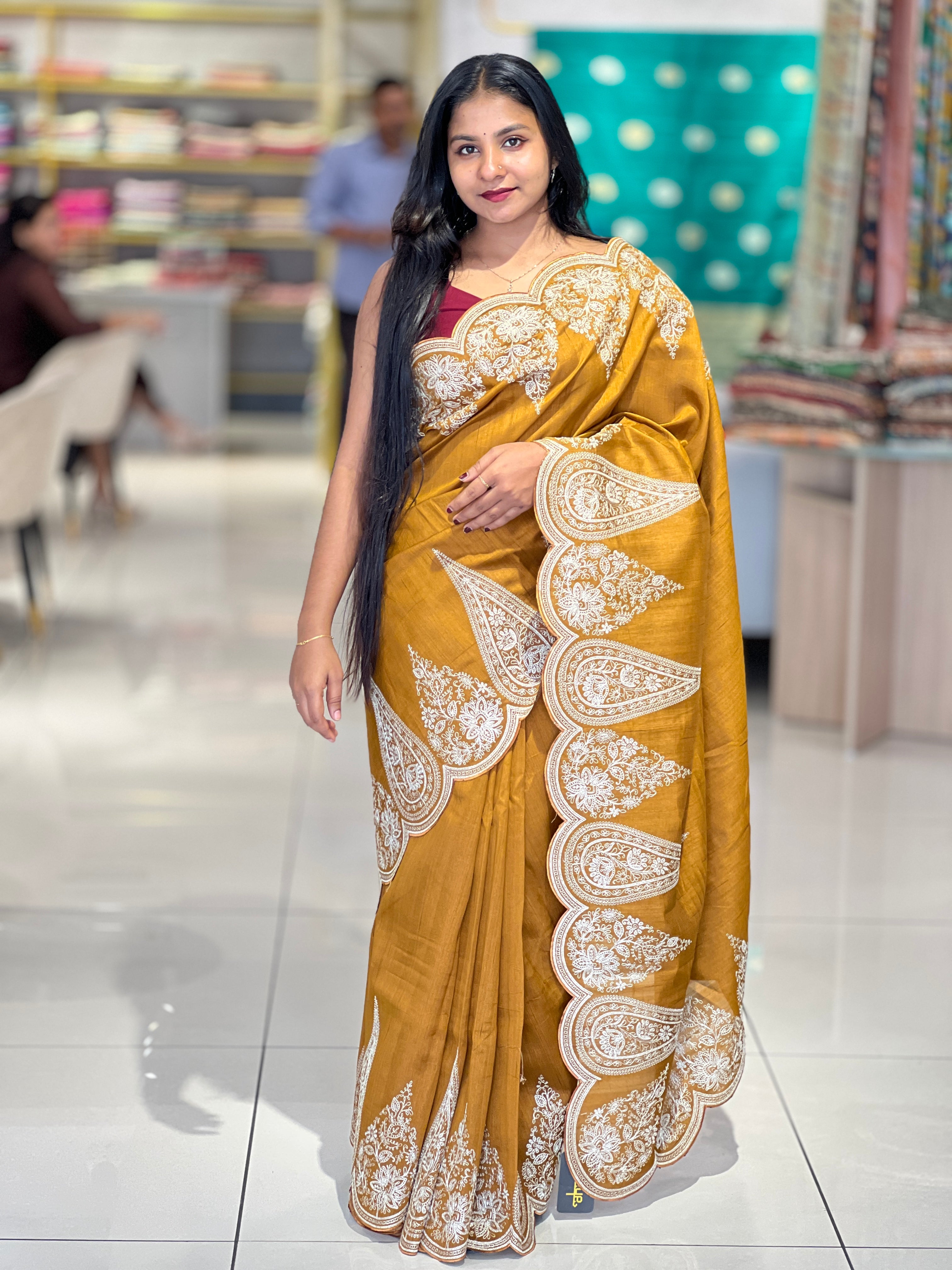 Pitta Work Detailed Semi Silk Saree  | SUN167