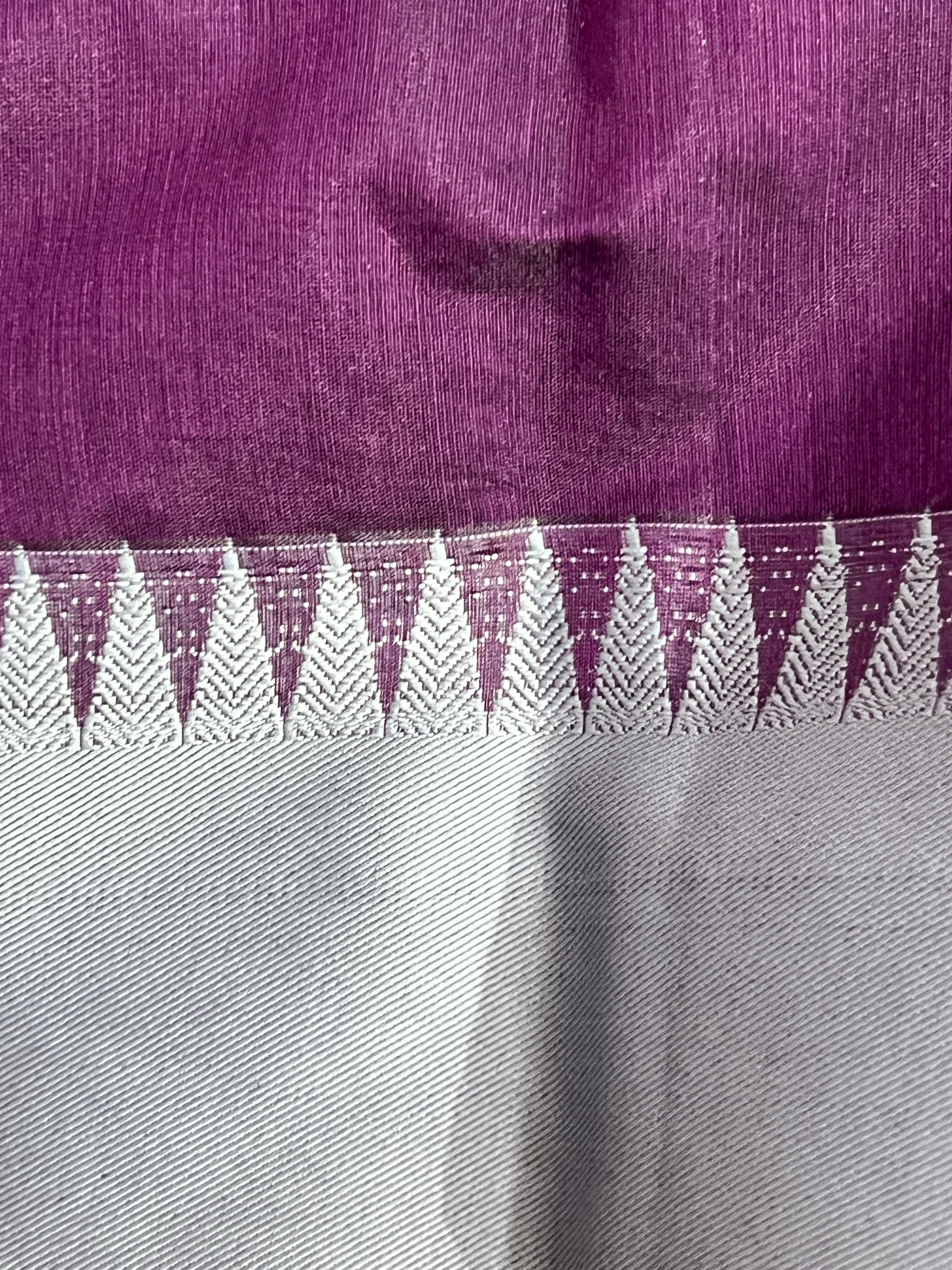 Contrast Color Border Cotton Saree | PST114
