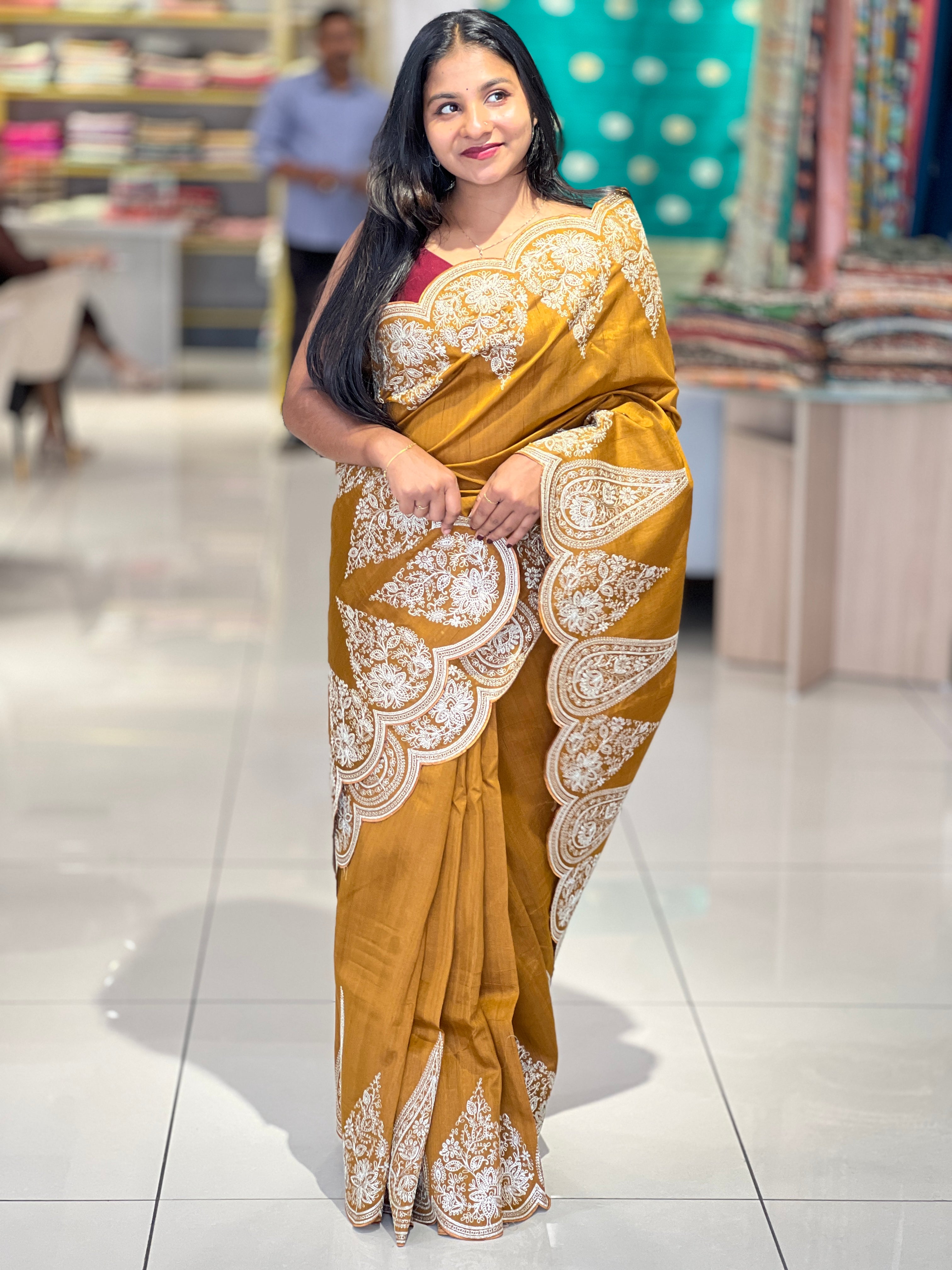 Pitta Work Detailed Semi Silk Saree | SUN167 – Aham Designer Boutique