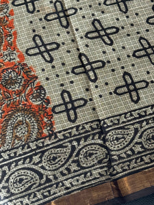 Block Printed Check Kota Saree  | JKL303