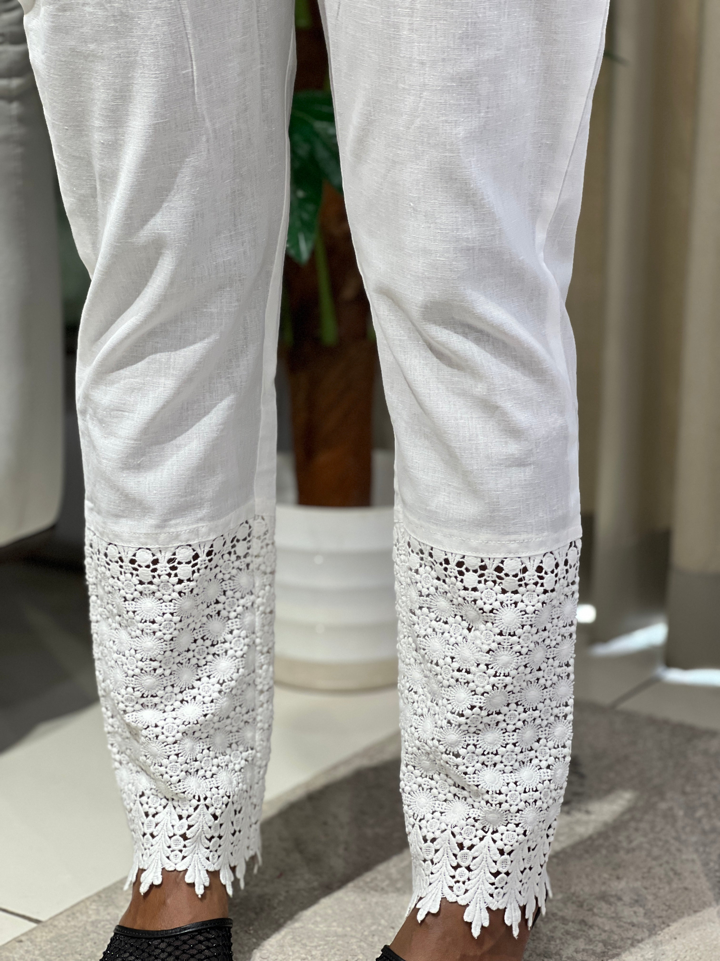 Lace Work Detailed Cotton Bottom | PGI304