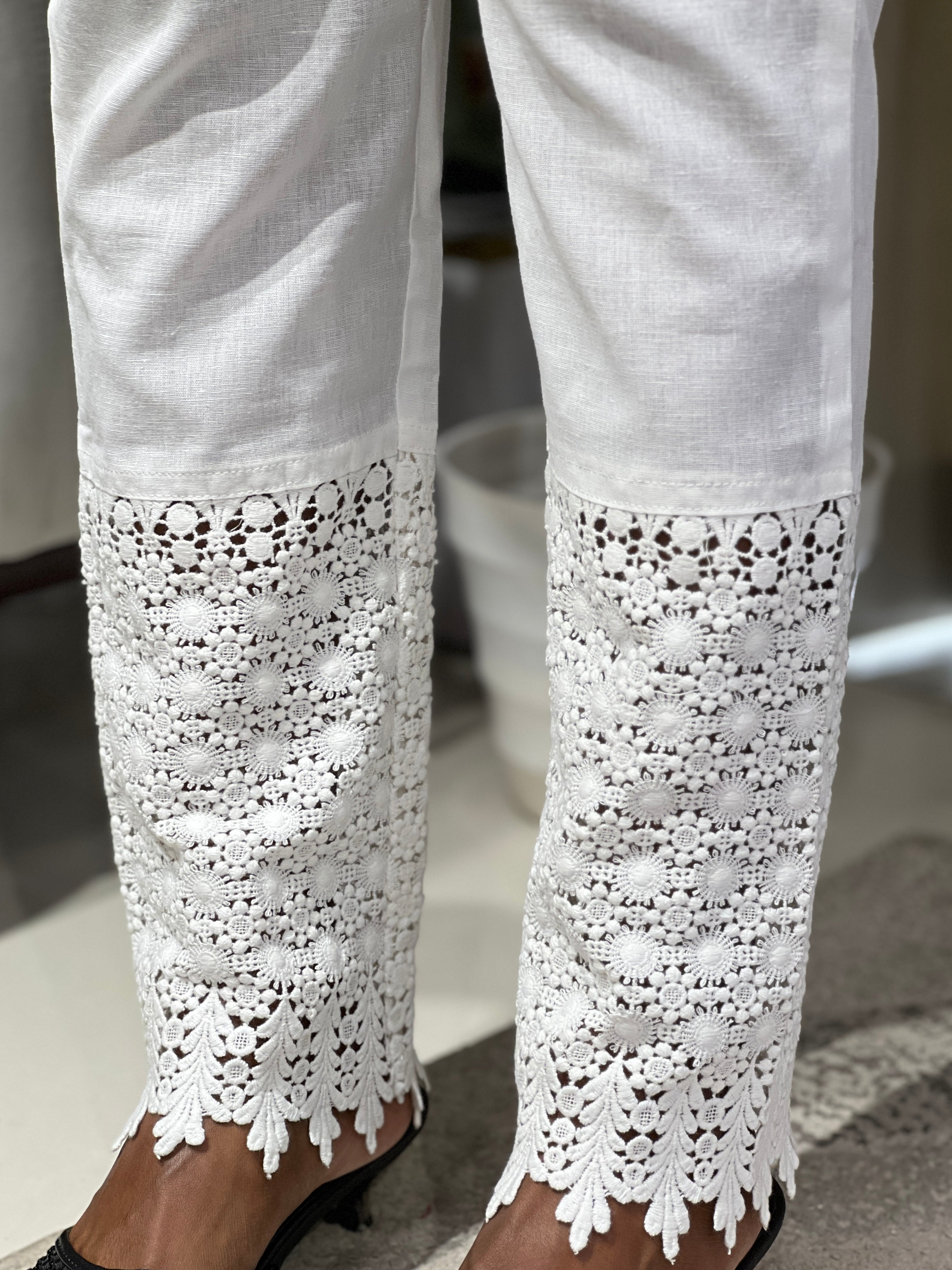 Lace Work Detailed Cotton Bottom | PGI304