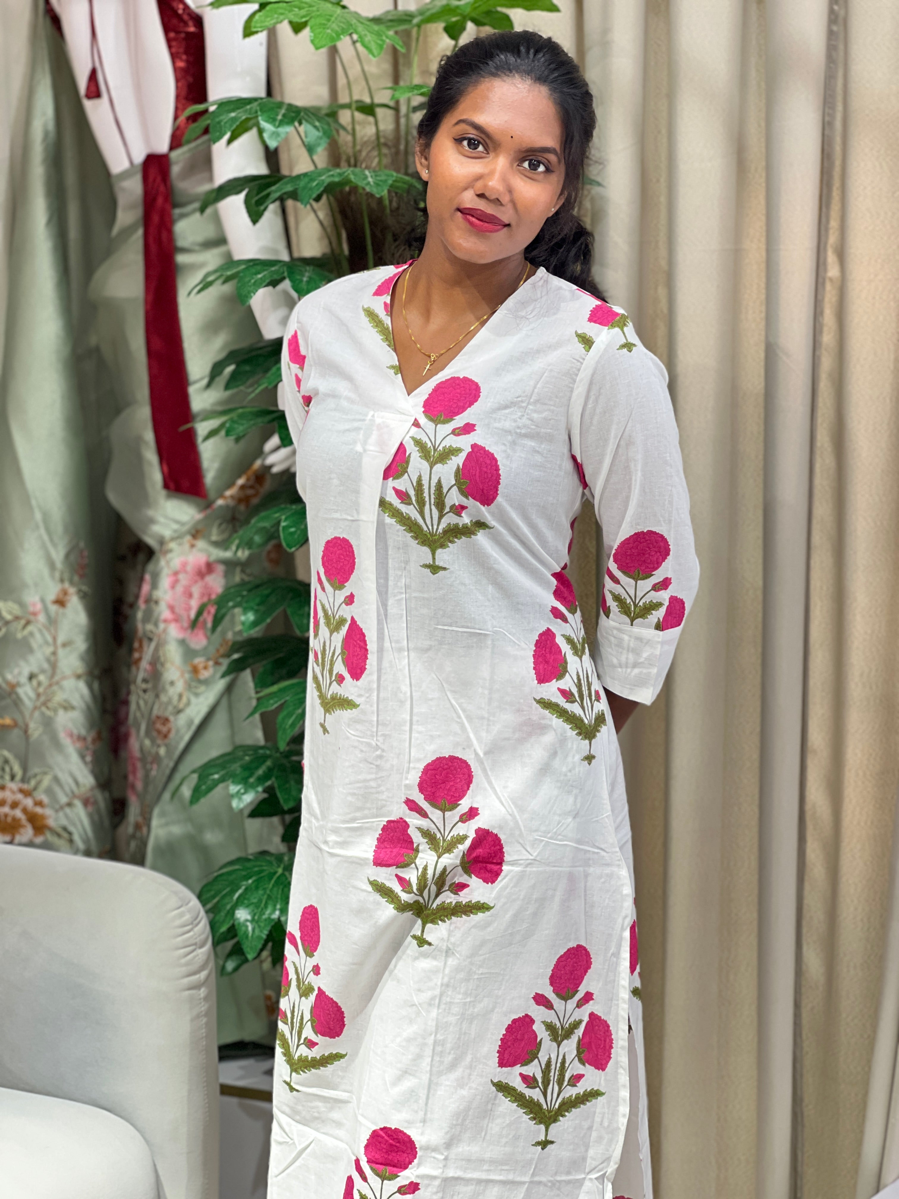 Floral Digital Printed Cotton Kurta Set | PGI321