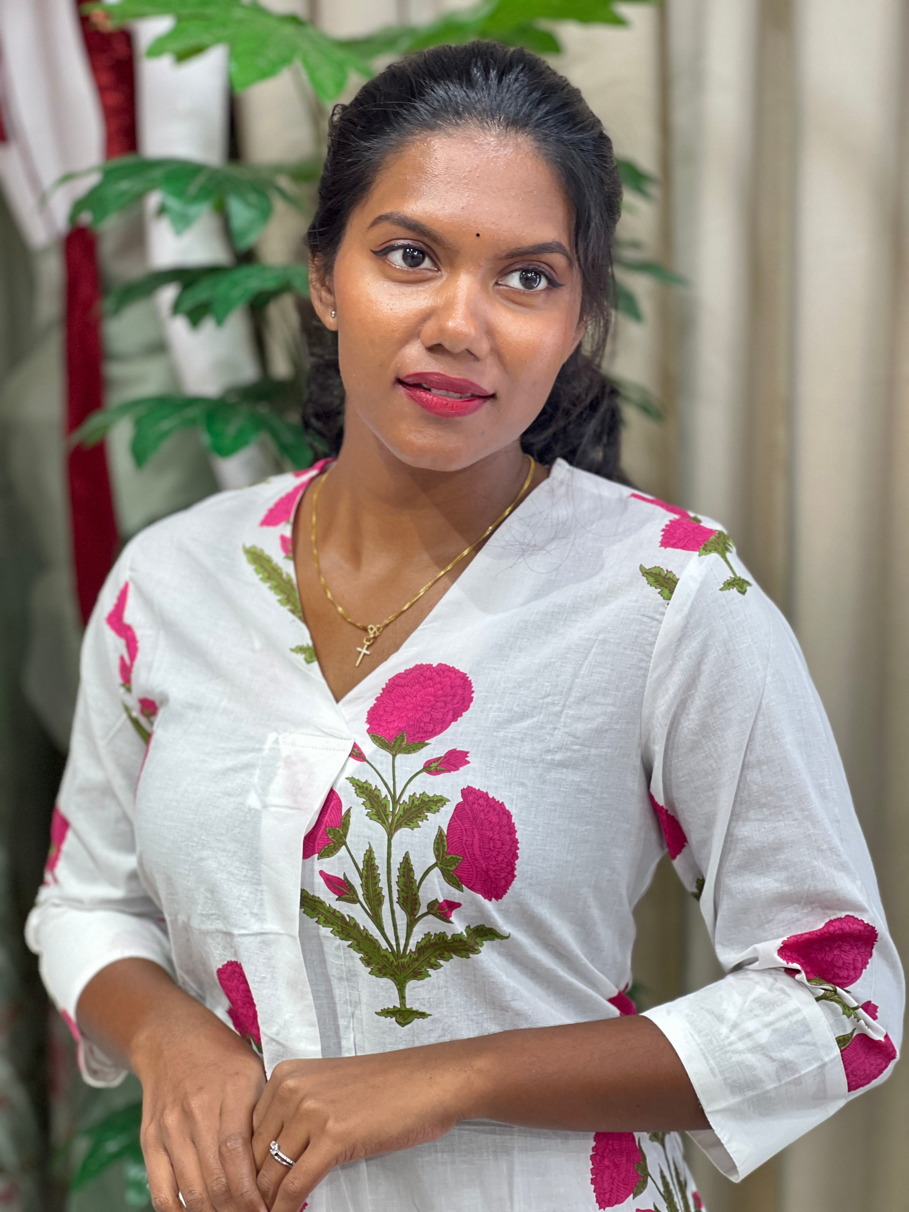 Floral Digital Printed Cotton Kurta Set | PGI321