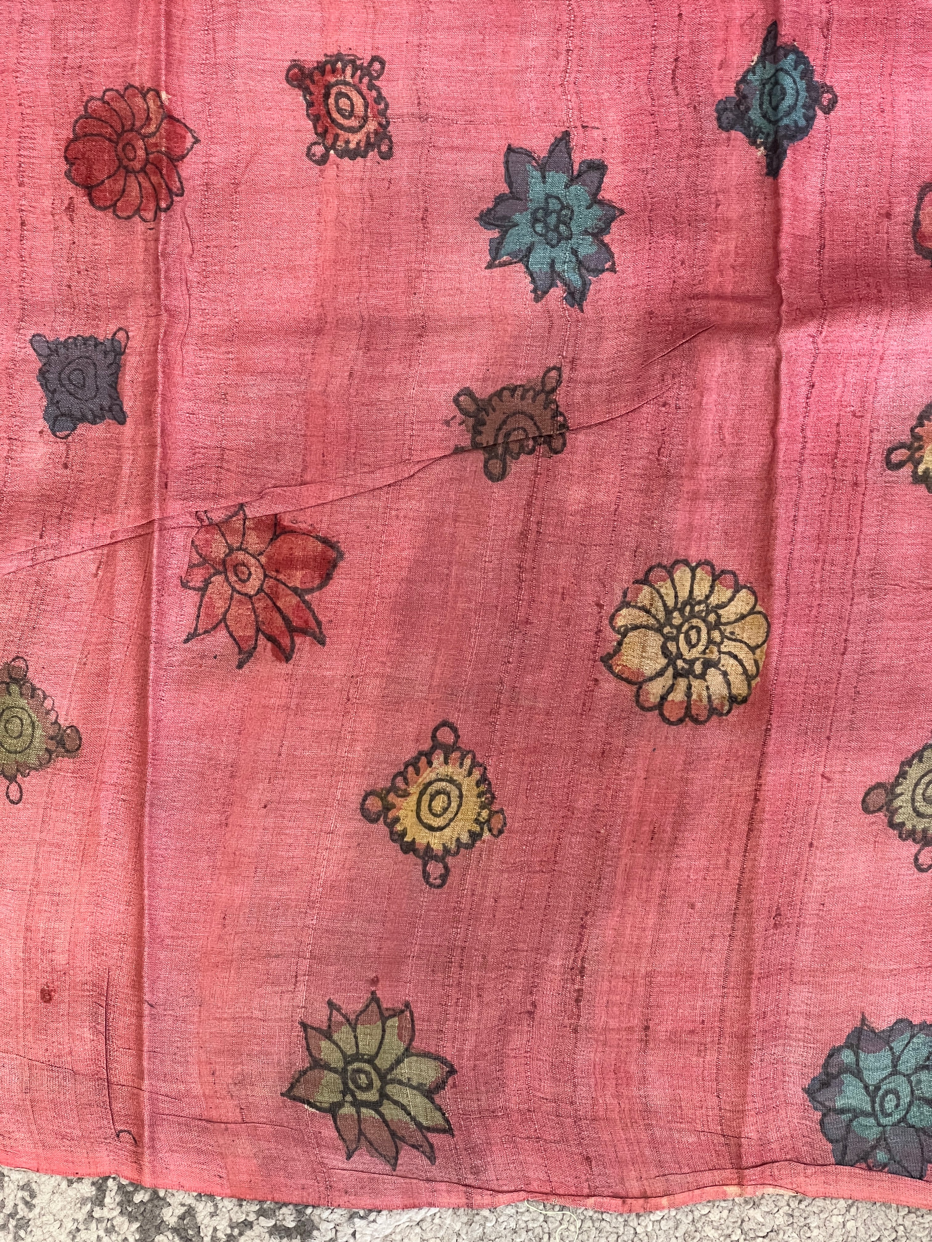 Pen Kalamkari Detailed Pure Tussar Saree | SBS1263