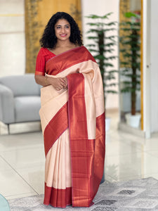 Copper Zari Woven Semi Silk Saree |  KF157