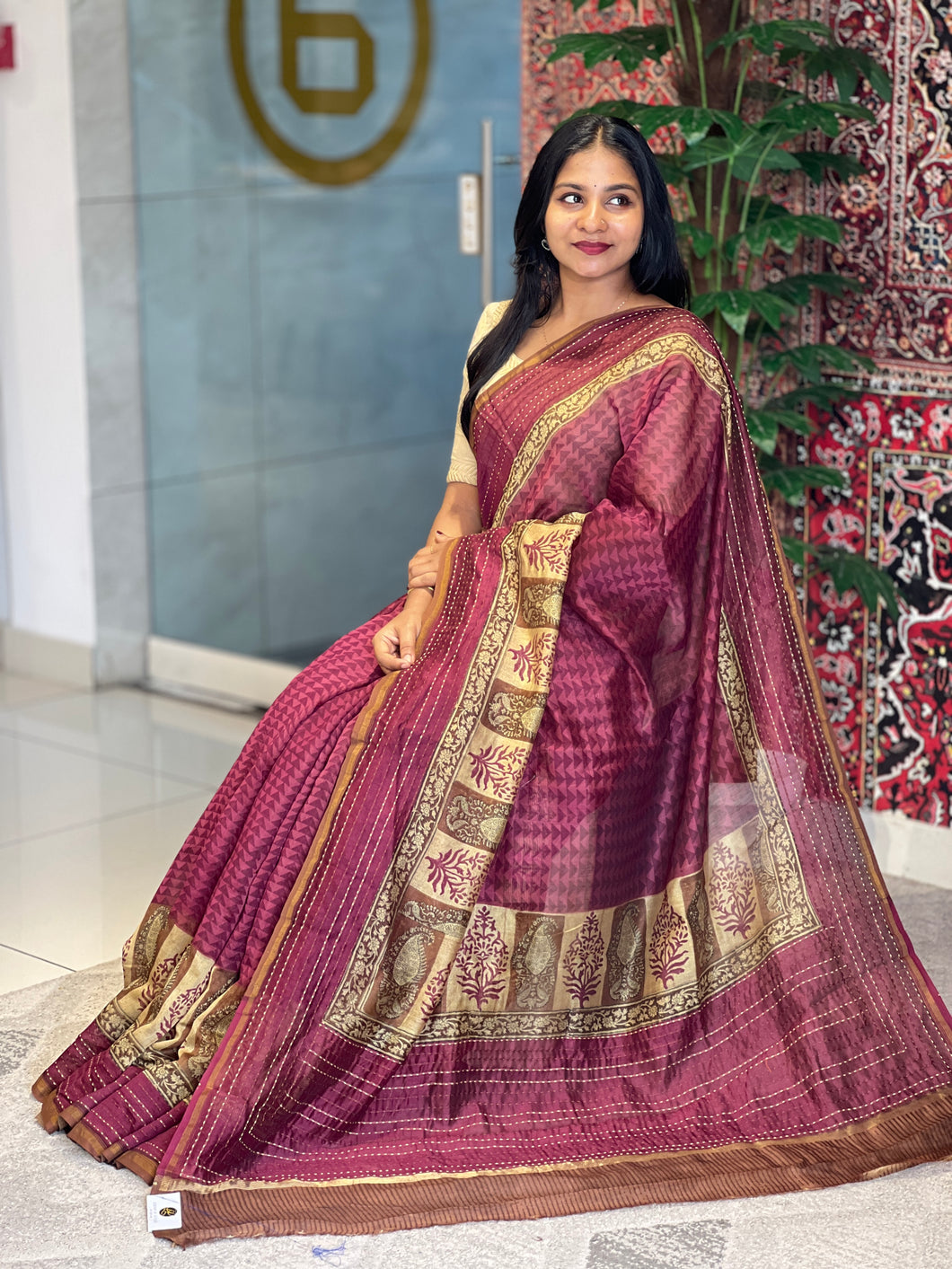 Printed Design Silk Chanderi Saree | RGD445