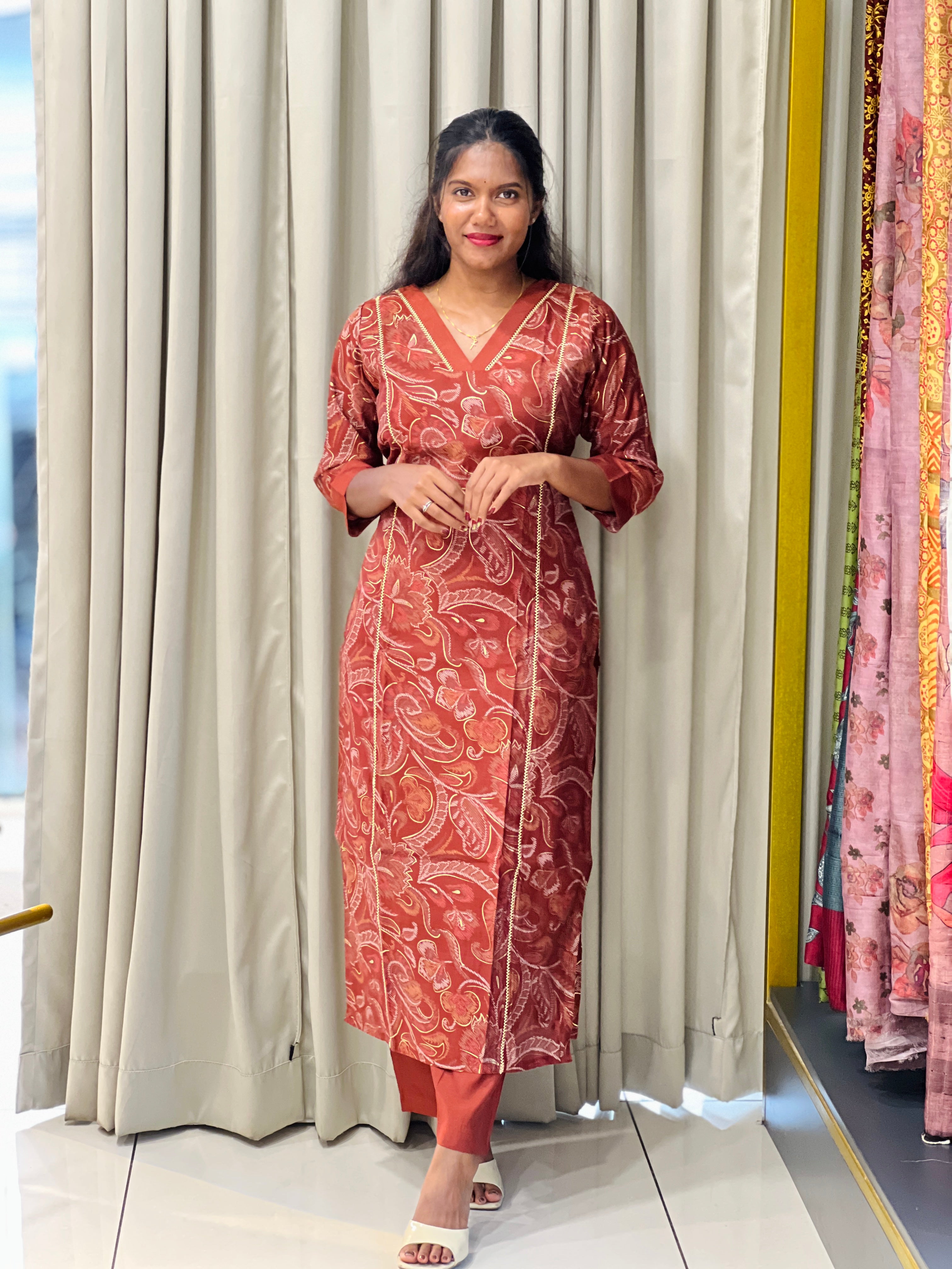 Printed Mul Chanderi Co-ord Set | MSN280