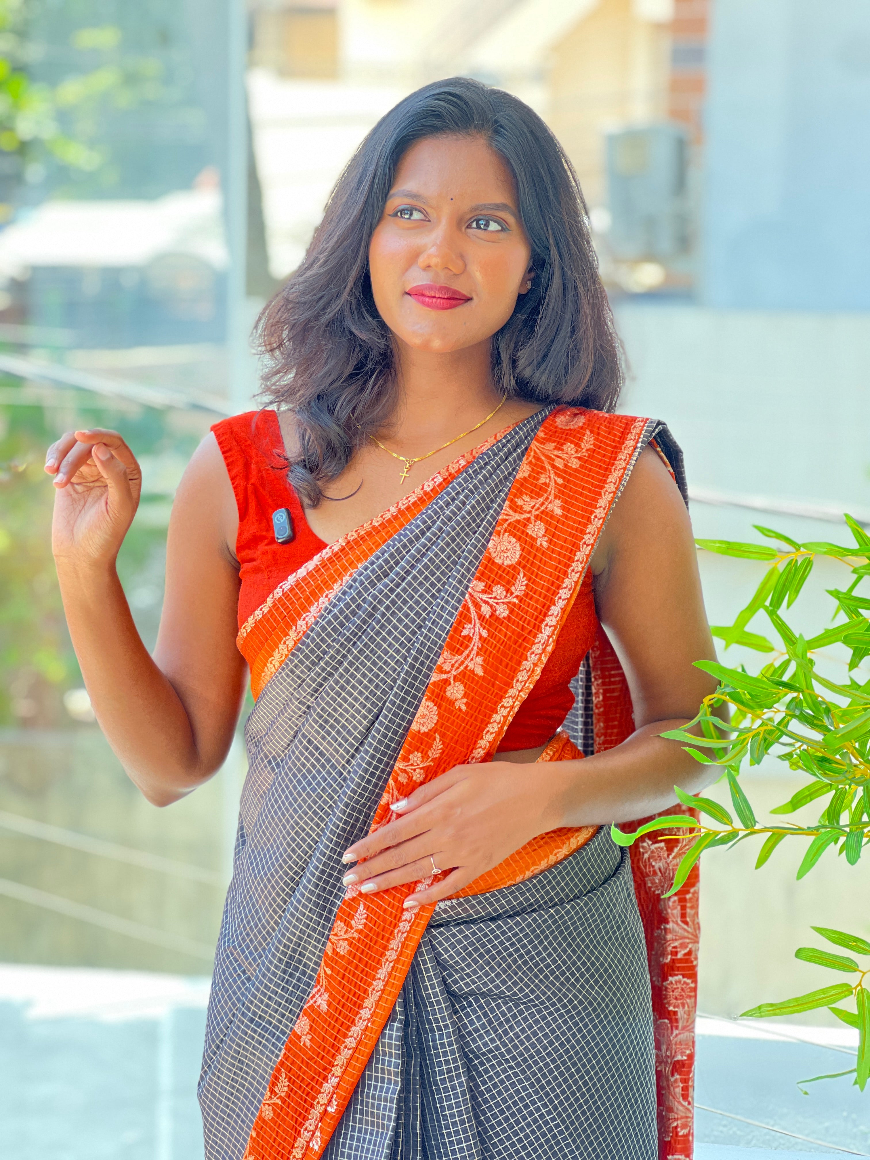 Check Pattern Semi Silk Saree | ZSS602
