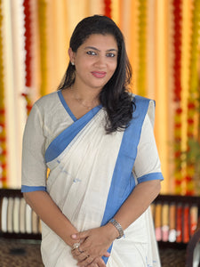 Kara Border Detailed Kerala Cotton Saree | KL382