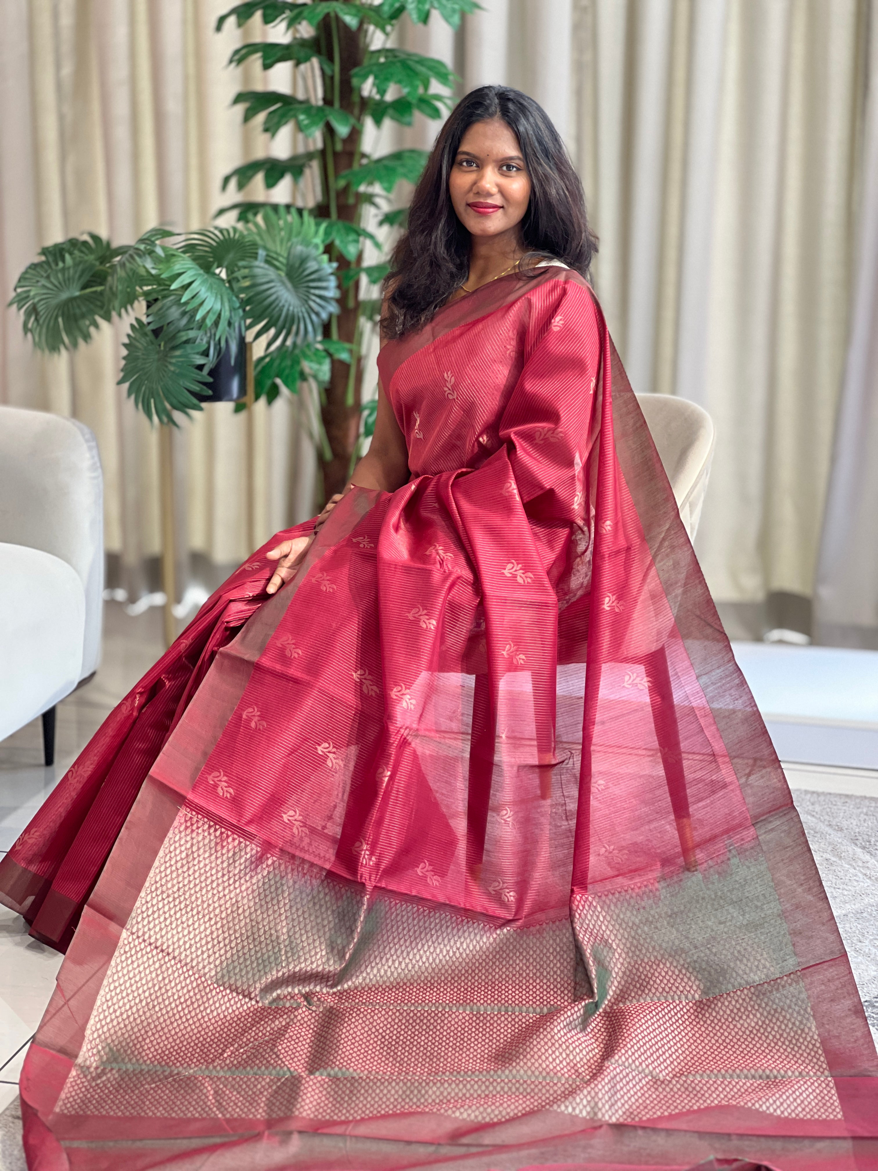 Zari Butta Pattern Silk Cotton Saree | KTS184