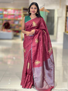 Embroidery Patterned Linen Saree |  DLS170