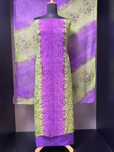 Block Print With Mirror Detailed Georgette Salwar Set | SF1128
