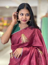 Embroidery Patterned Linen Saree |  DLS170