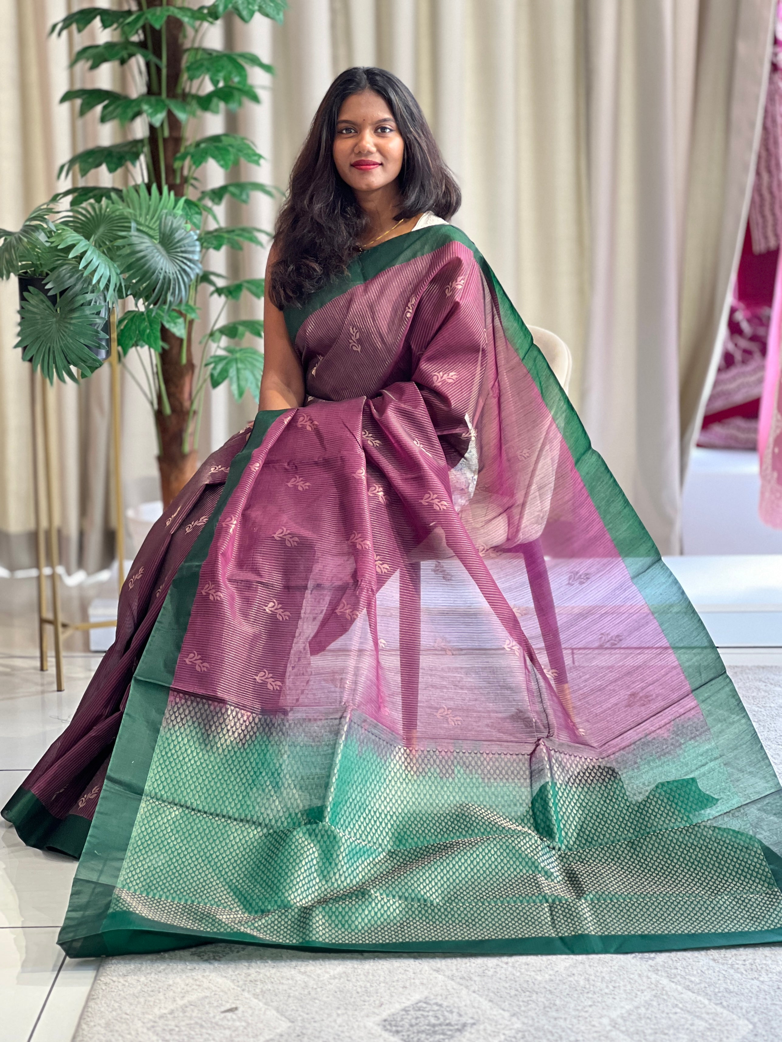 Zari Butta Pattern Silk Cotton Saree | KTS191