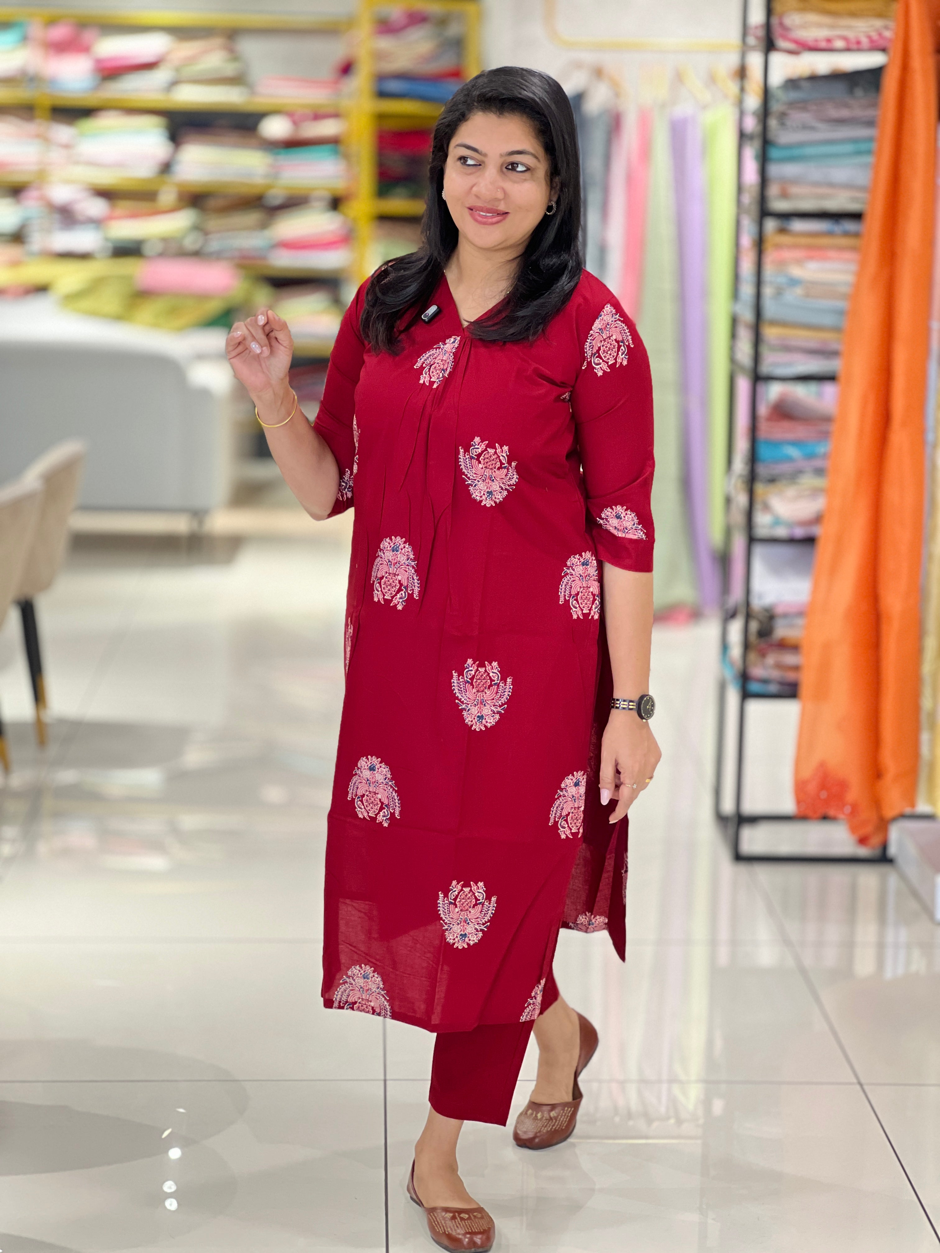 Printed Co-Ord Set Patterned Cotton Kurta Set | MSN158