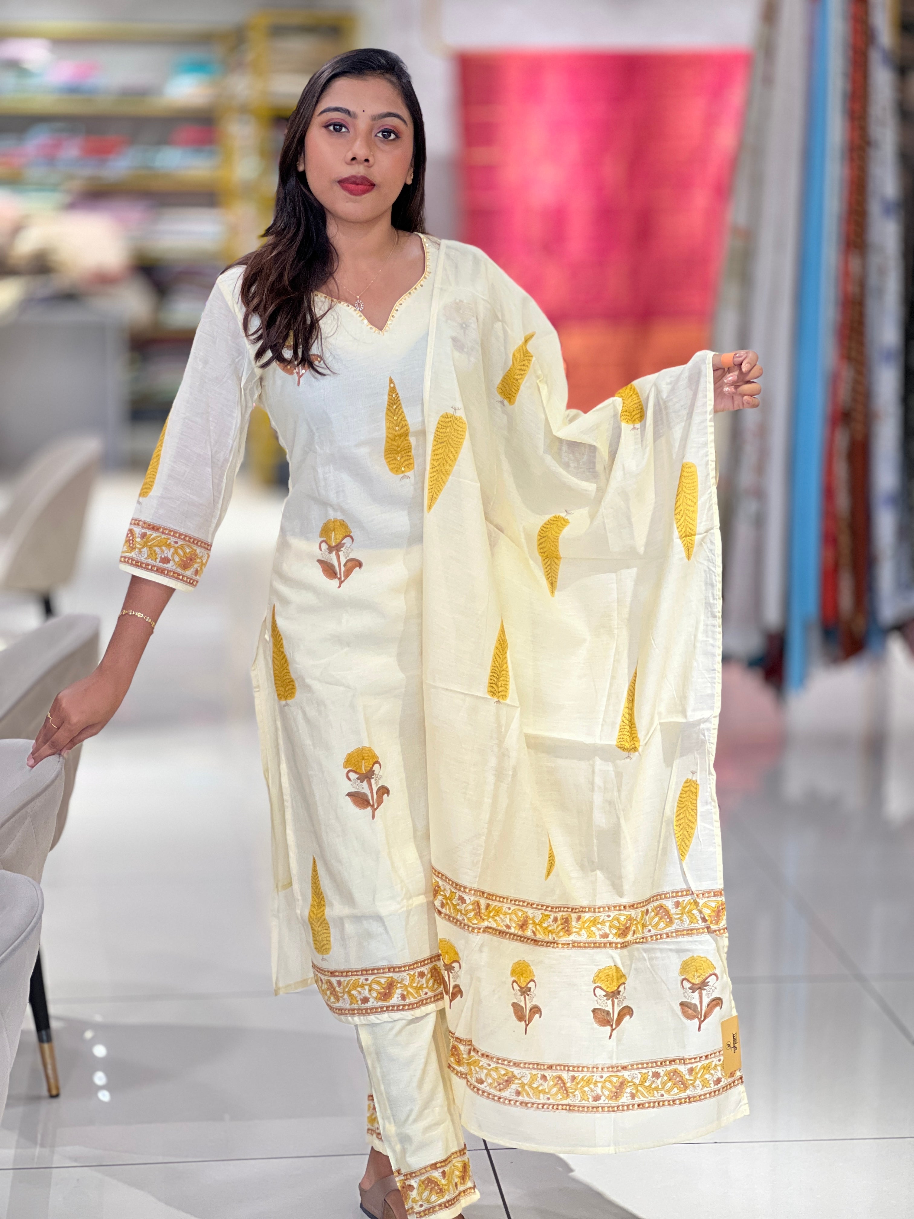 Floral Digital Printed Cotton Kurta Set | PGI324