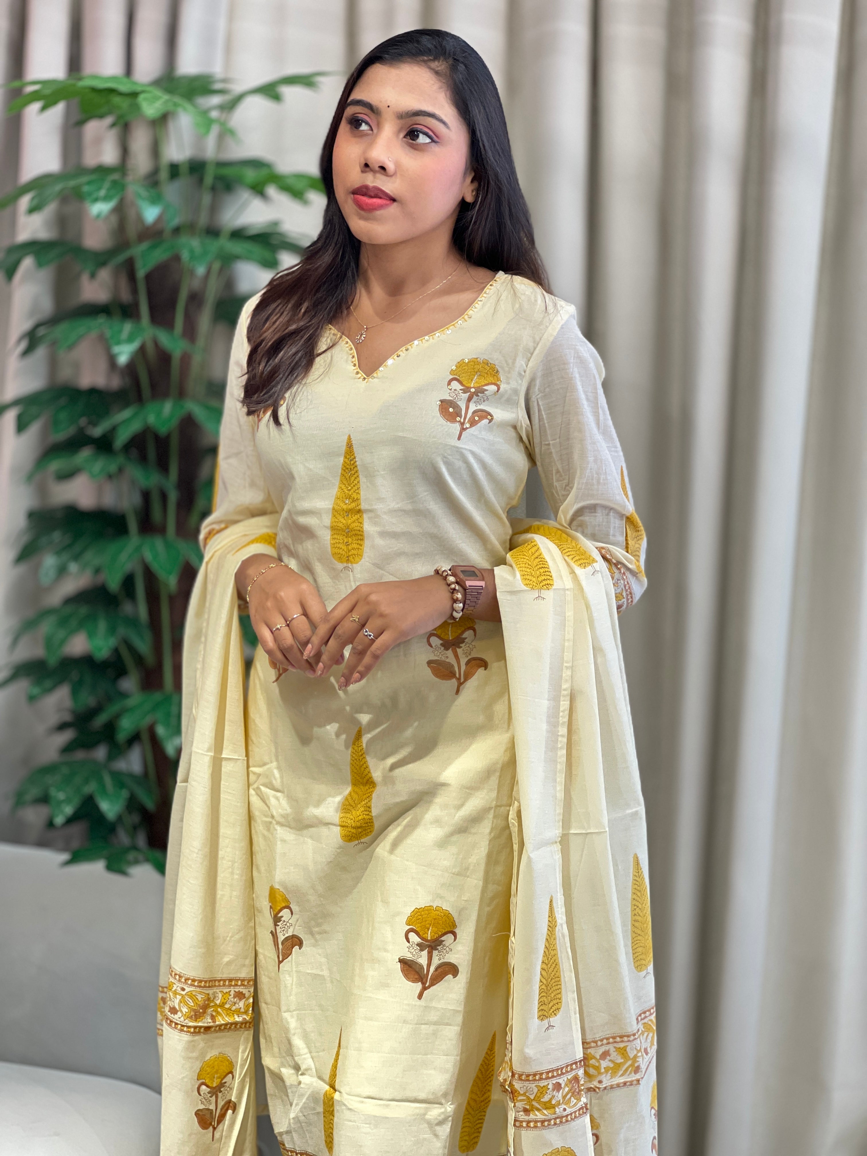 Floral Digital Printed Cotton Kurta Set | PGI324