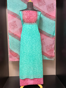 Block Print With Mirror Detailed Georgette Salwar Set | SF1121