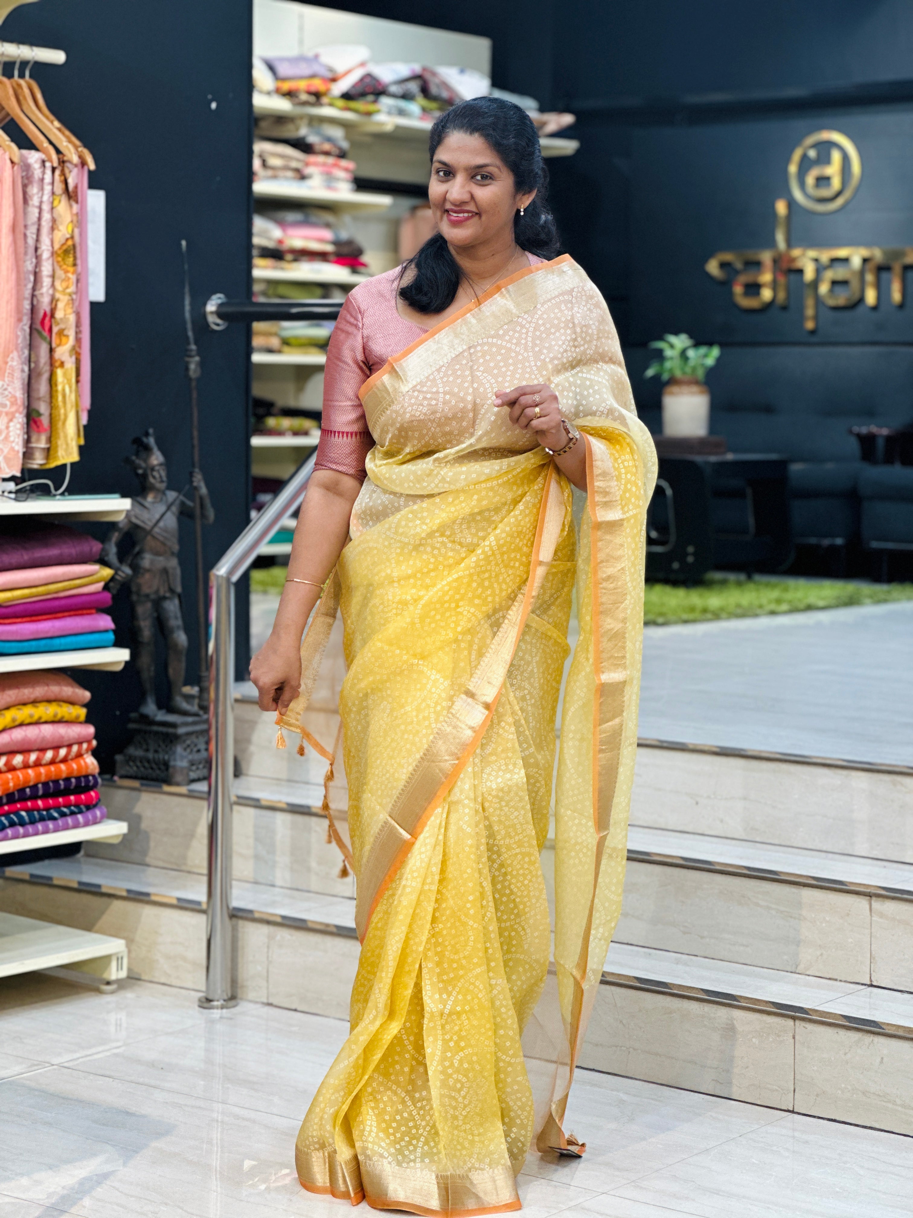 Banarasi Bordered Silk Organza Saree | MB131
