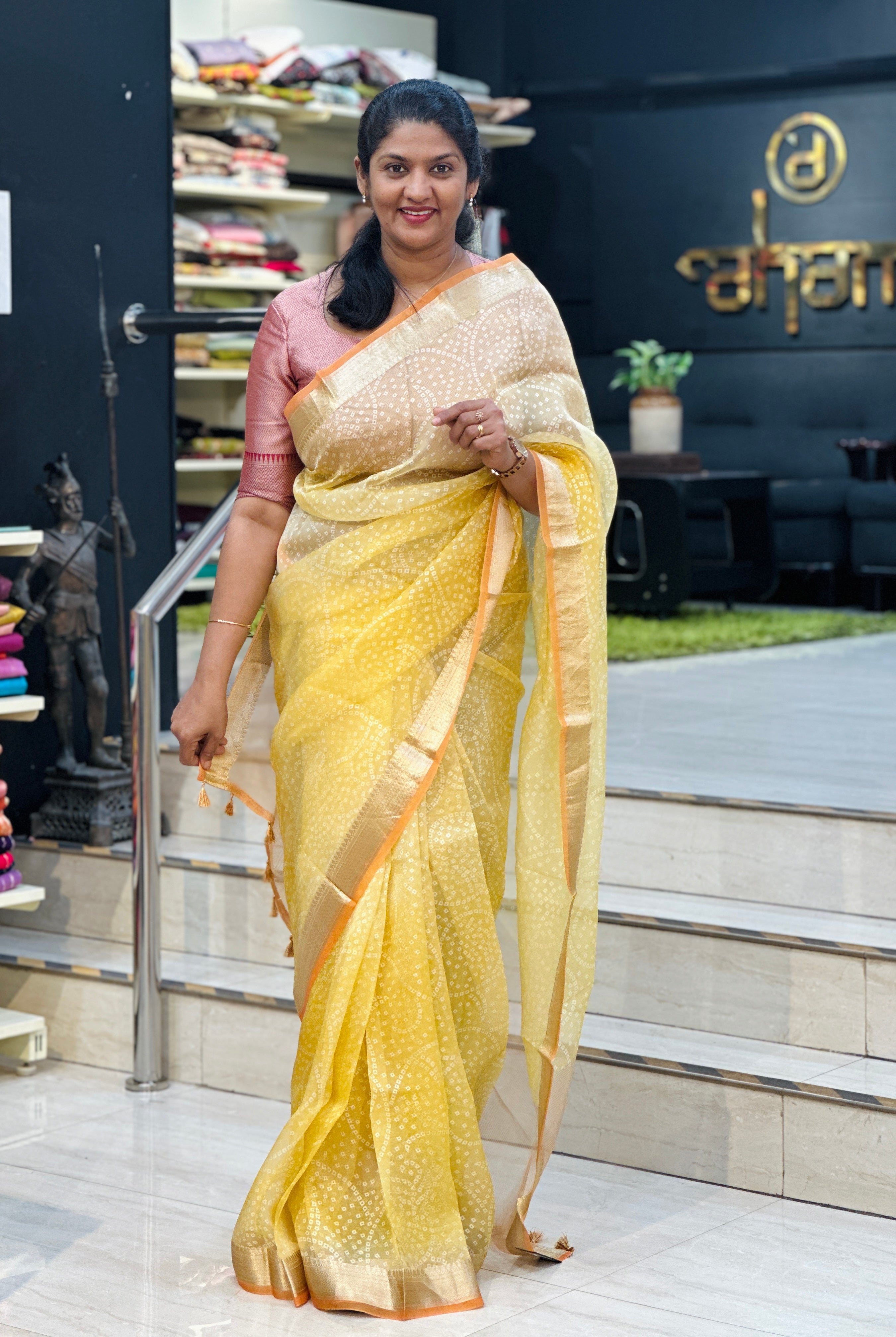 Banarasi Bordered Silk Organza Saree | MB131