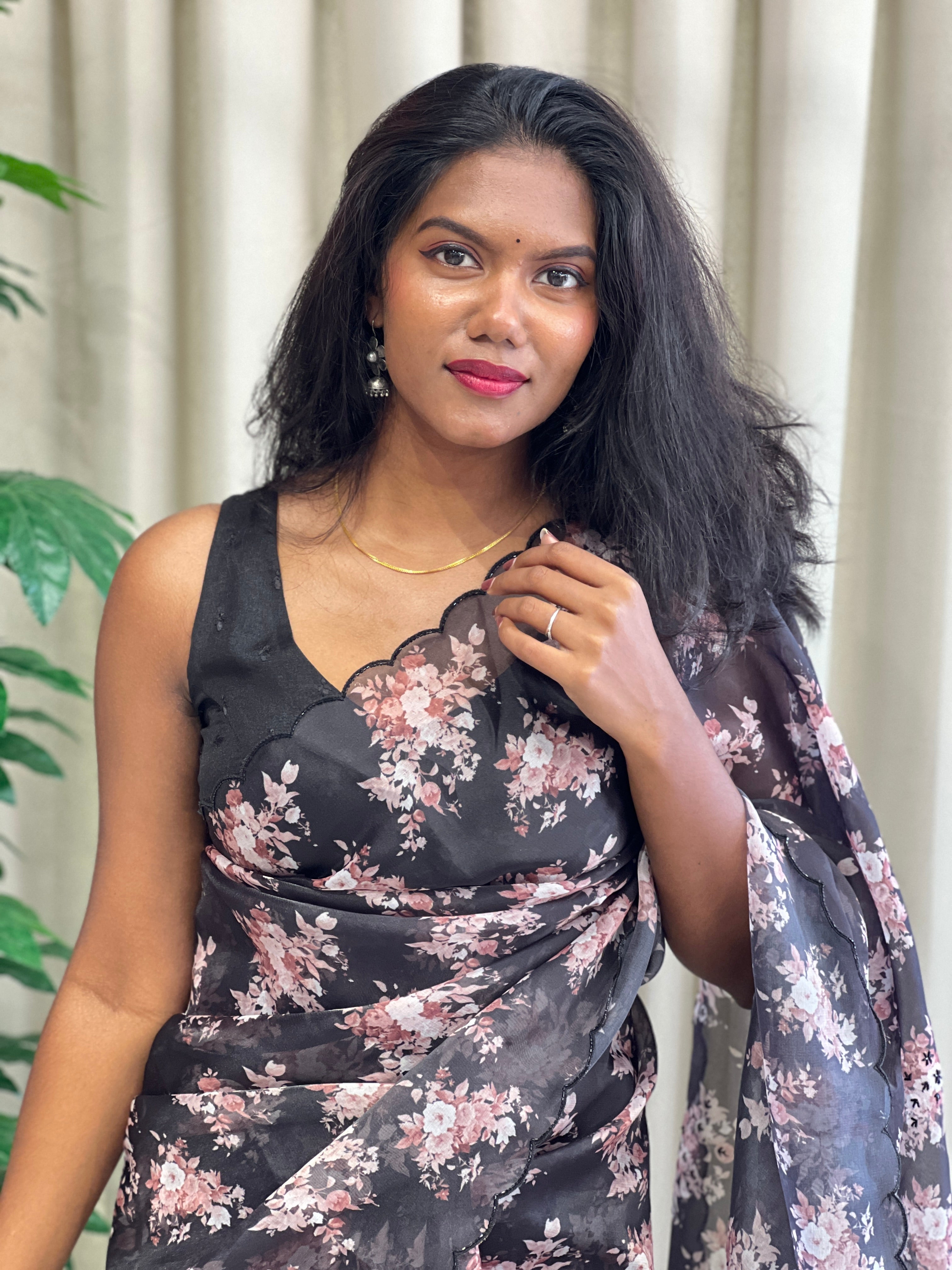 Floral Digital Printed Organza Saree | DNT1013