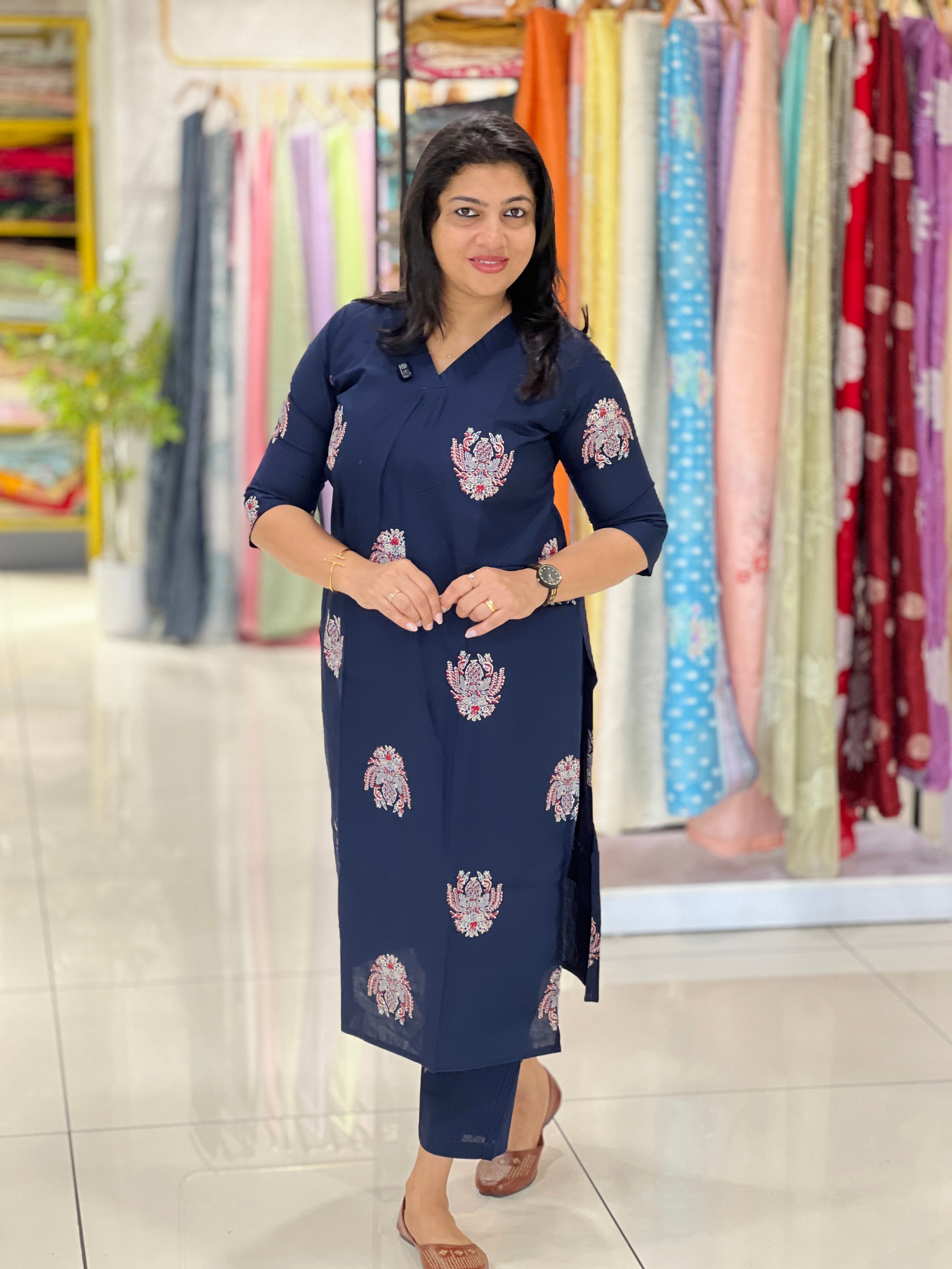 Printed Co-Ord Set Patterned Cotton Kurta Set | MSN157