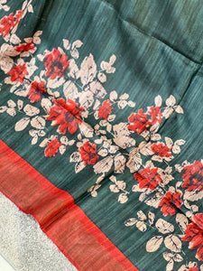 Floral Printed Geecha Tussar Saree | SK369