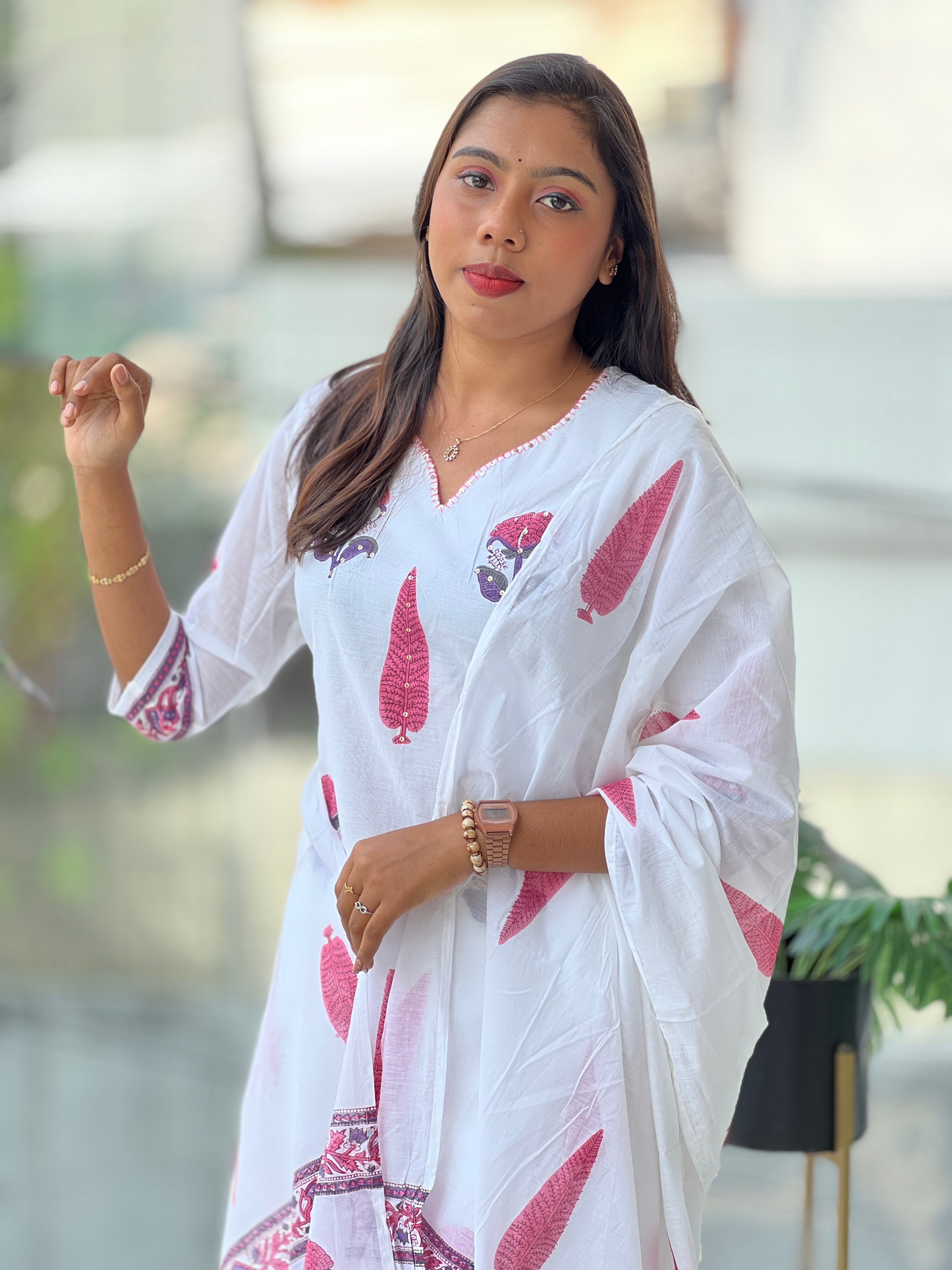 Floral Digital Printed Cotton Kurta Set | PGI325