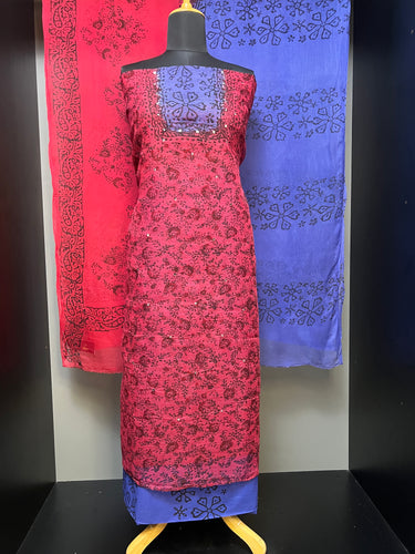 Block Print With Mirror Detailed Check Kota Salwar Set | SF1091