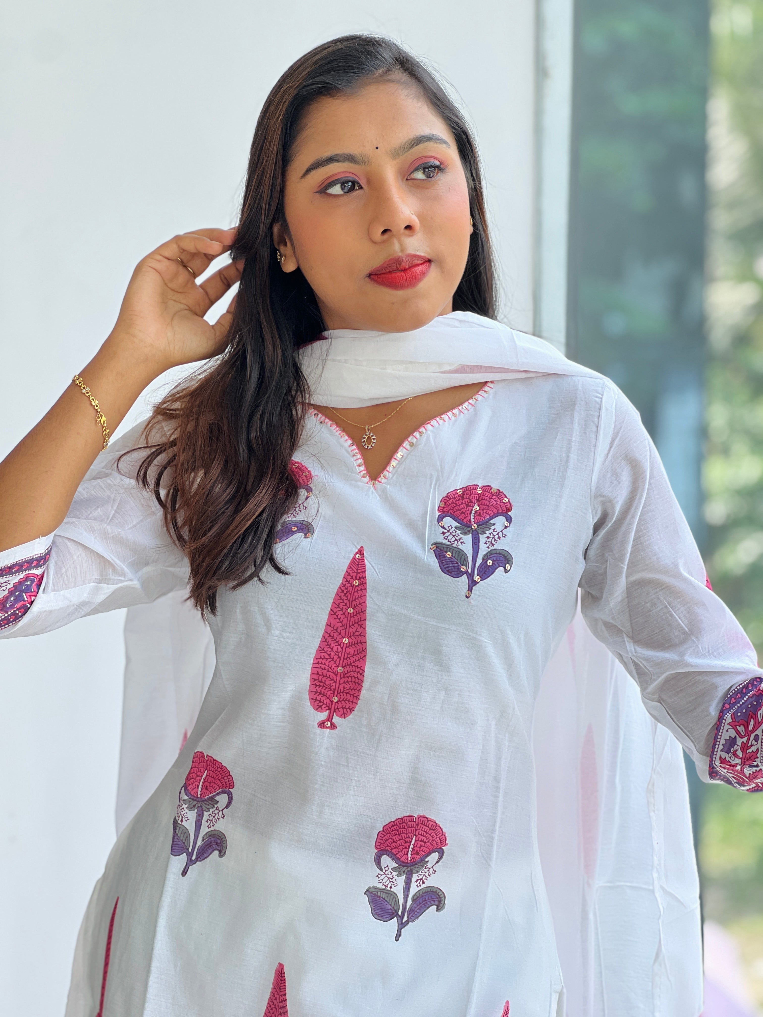 Floral Digital Printed Cotton Kurta Set | PGI325