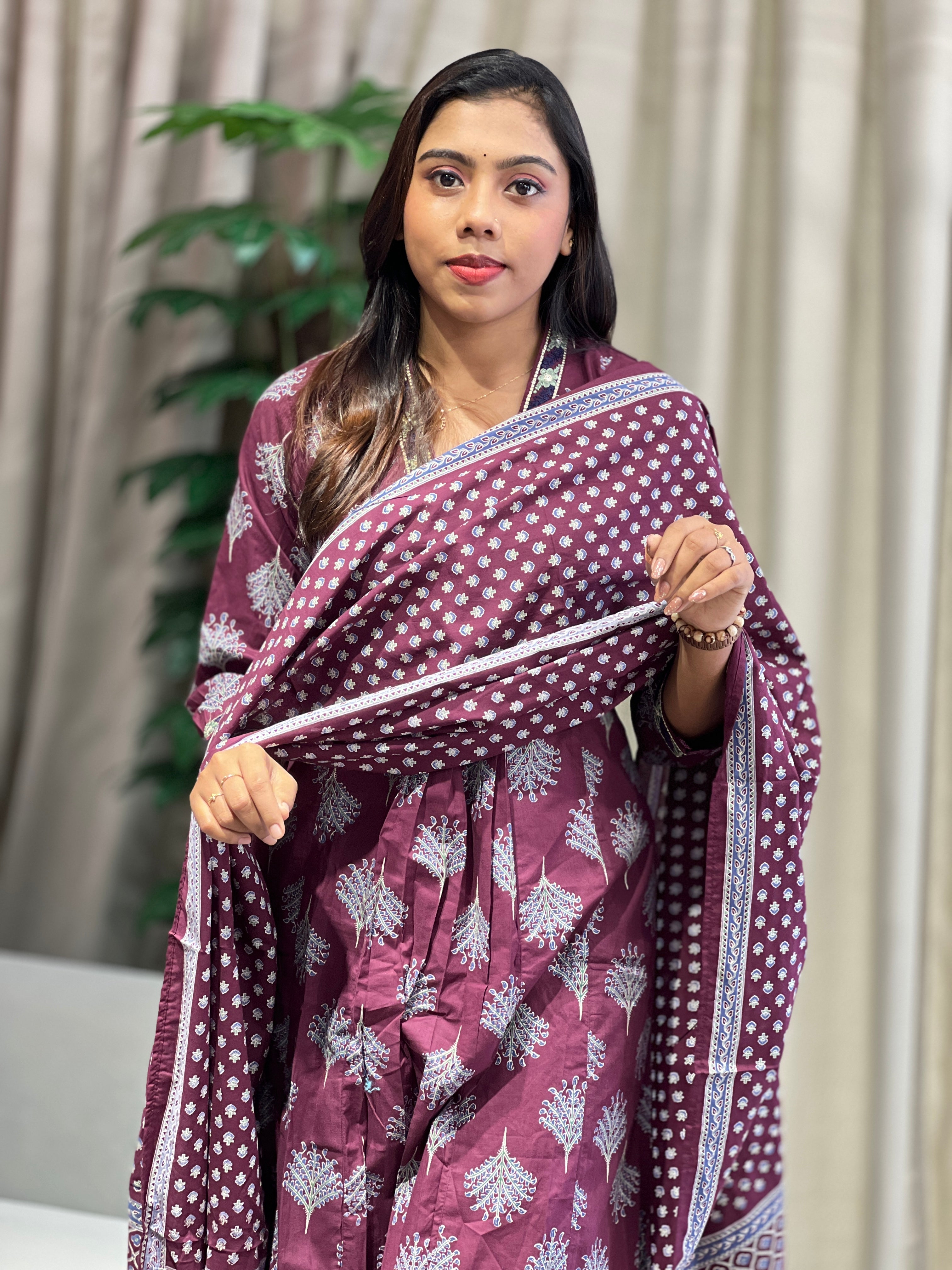 Floral Printed Cotton Kurta Set | PGI298