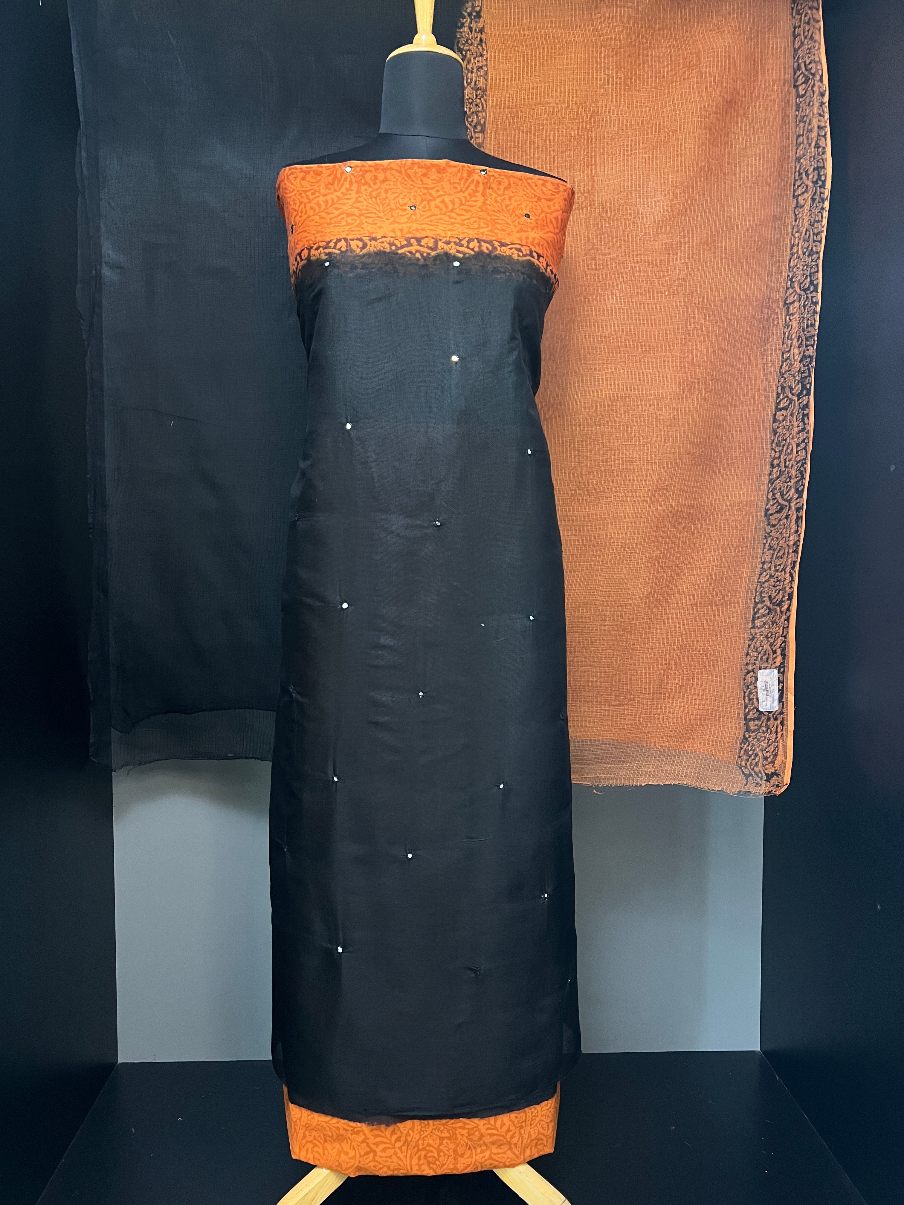 Block Print With Mirror Detailed Kota Salwar Set | SF1093