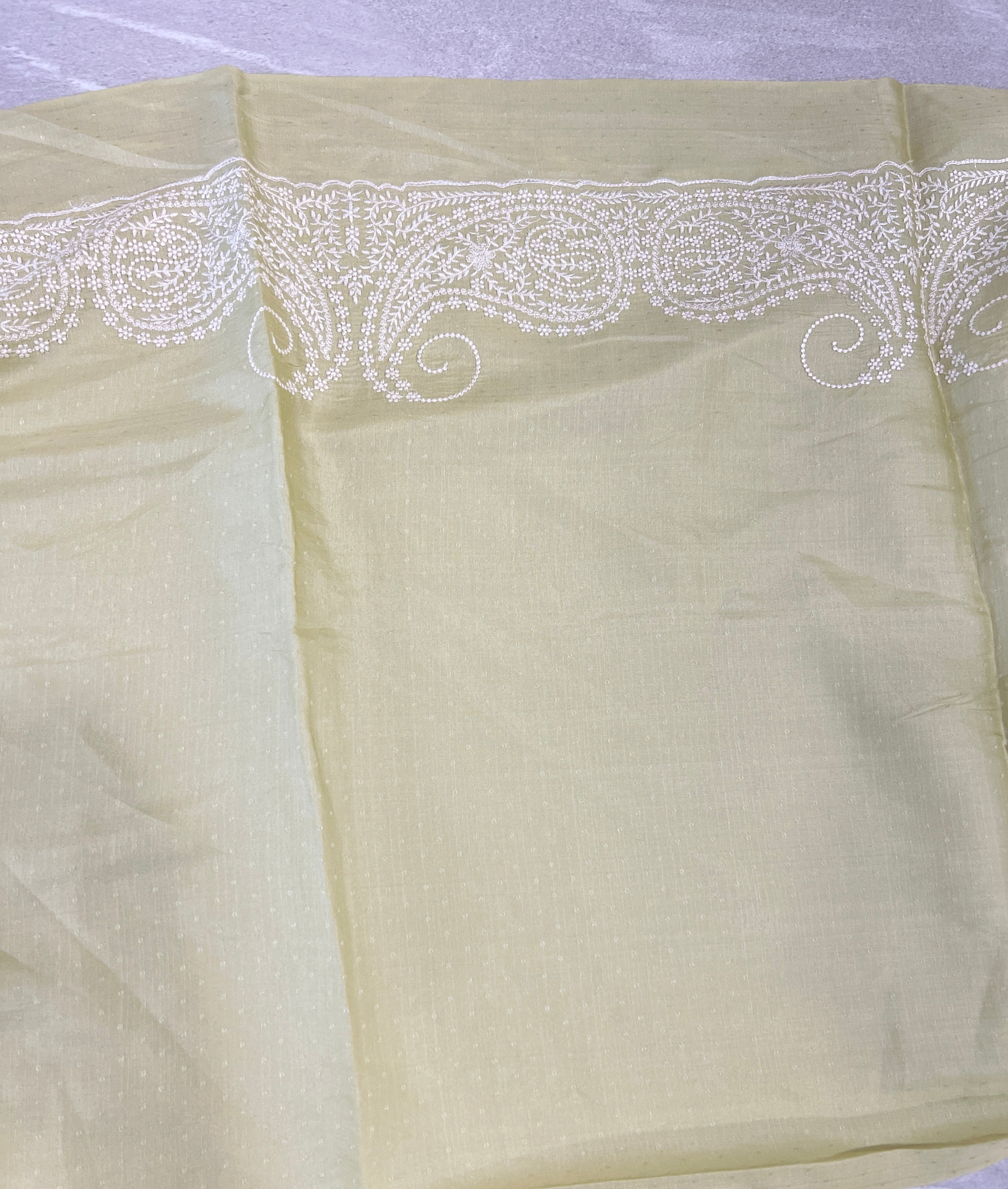 Point Embroidery Detailed Semi Tussar Saree | SUN522