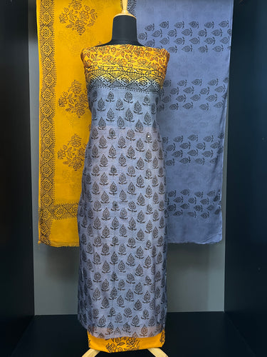 Block Print With Mirror Detailed Kota Salwar Set | SF1092