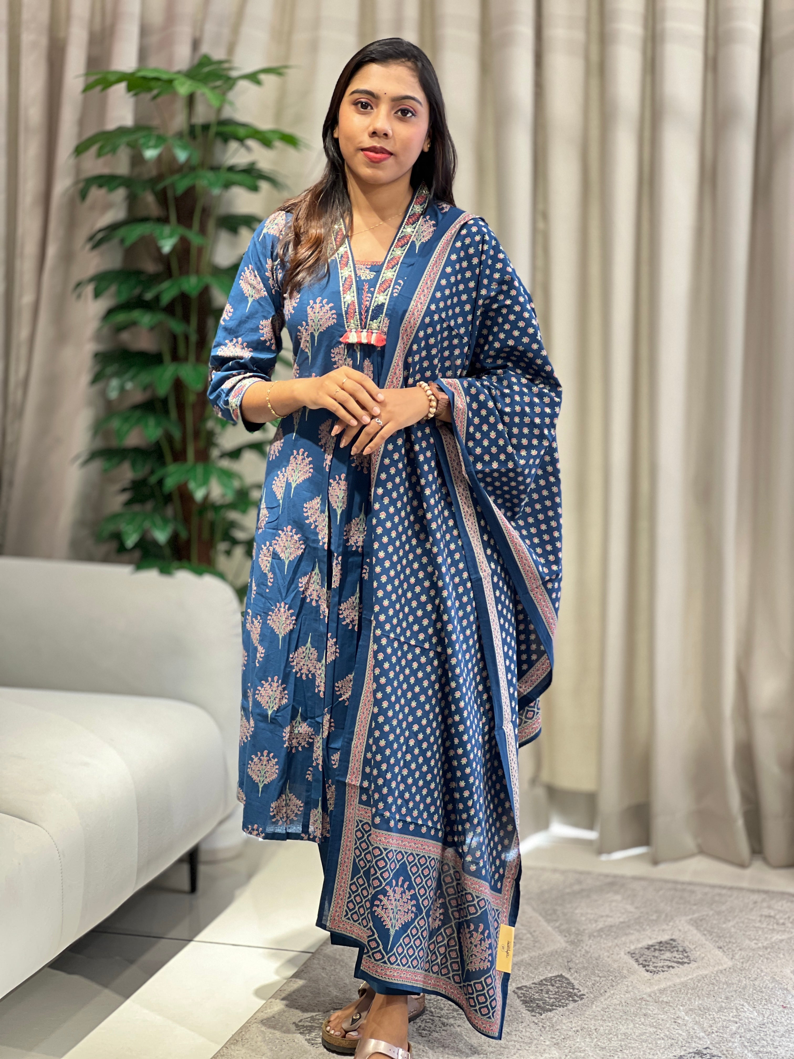 Floral Printed Cotton Kurta Set | PGI297