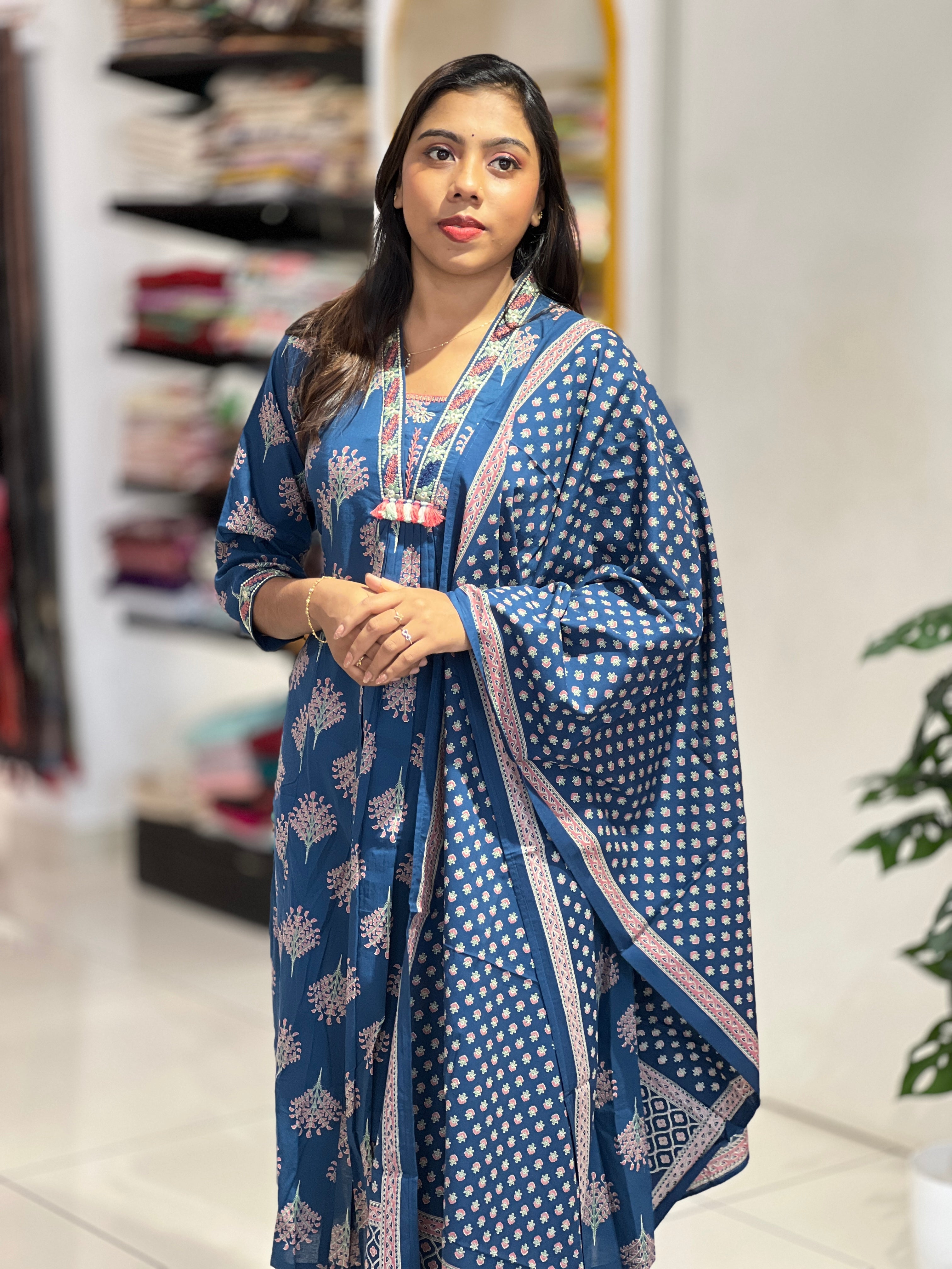 Floral Printed Cotton Kurta Set | PGI297
